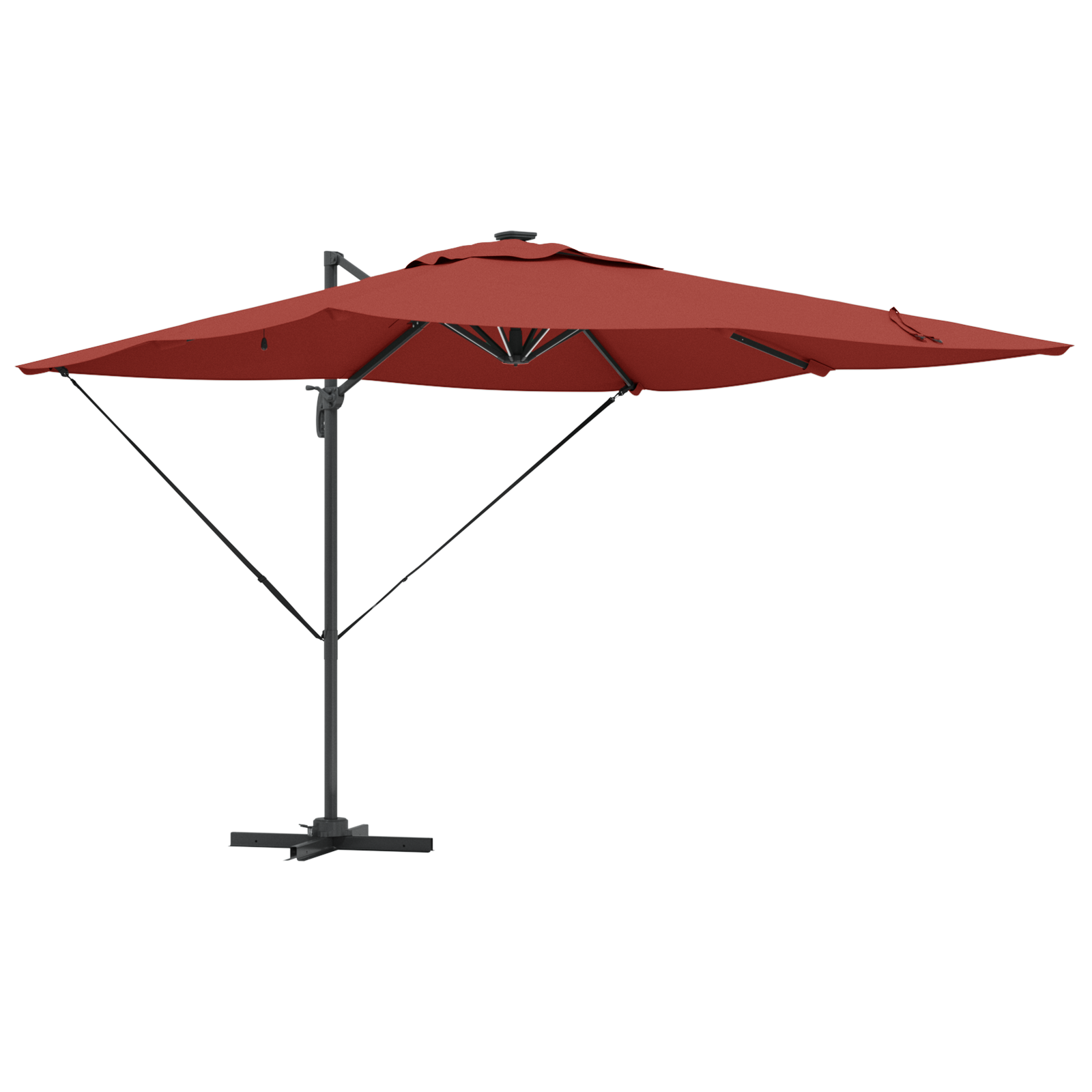 Cantilever Roma Parasol with LEDs Terracotta 286x285x270 cm Aluminium - Image 2
