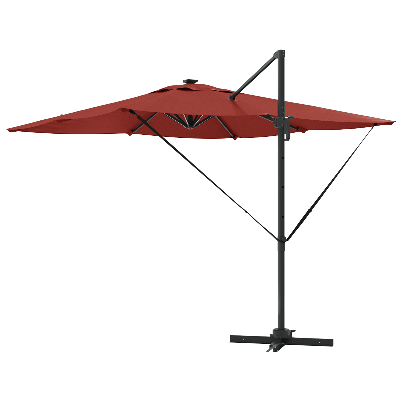 Cantilever Roma Parasol with LEDs Terracotta 286x285x270 cm Aluminium - Image 7
