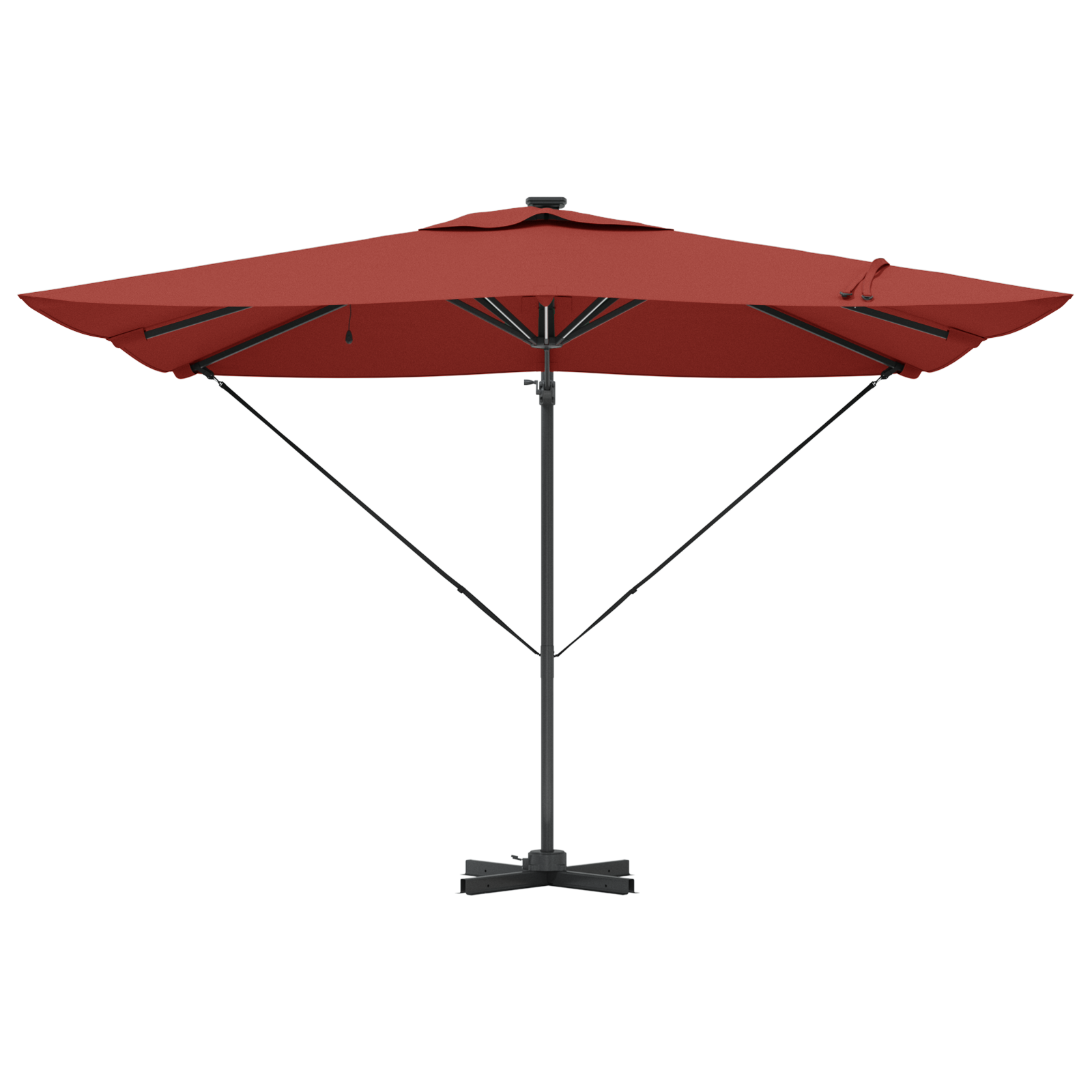 Cantilever Roma Parasol with LEDs Terracotta 286x285x270 cm Aluminium - Image 5