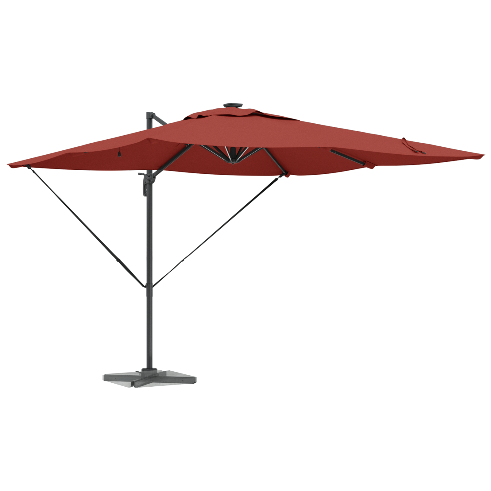 Cantilever Roma Parasol with LEDs Terracotta 286x285x270 cm Aluminium - Image 3