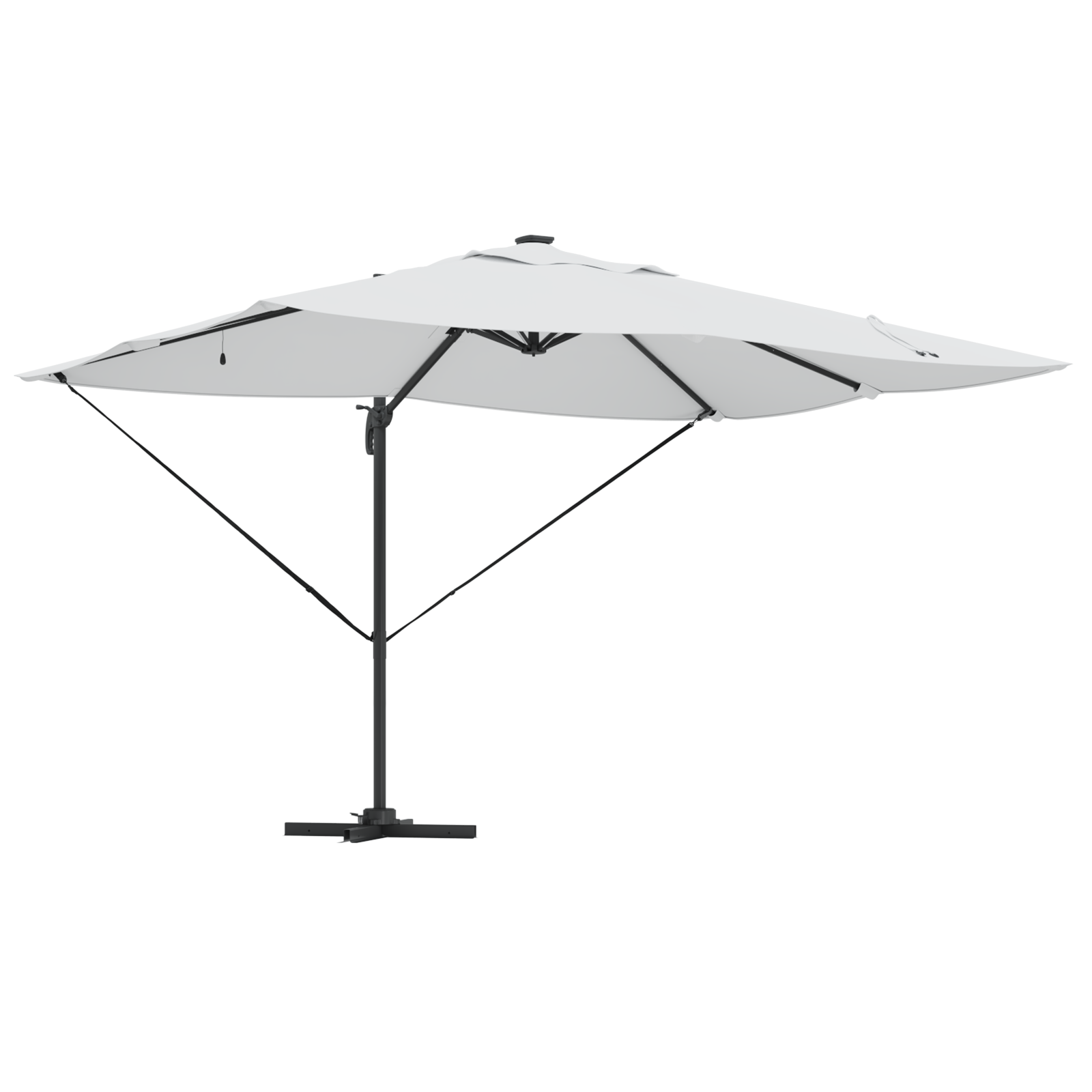 Cantilever Roma Parasol with LEDs Sand 352x251x265 cm Aluminium - Image 2