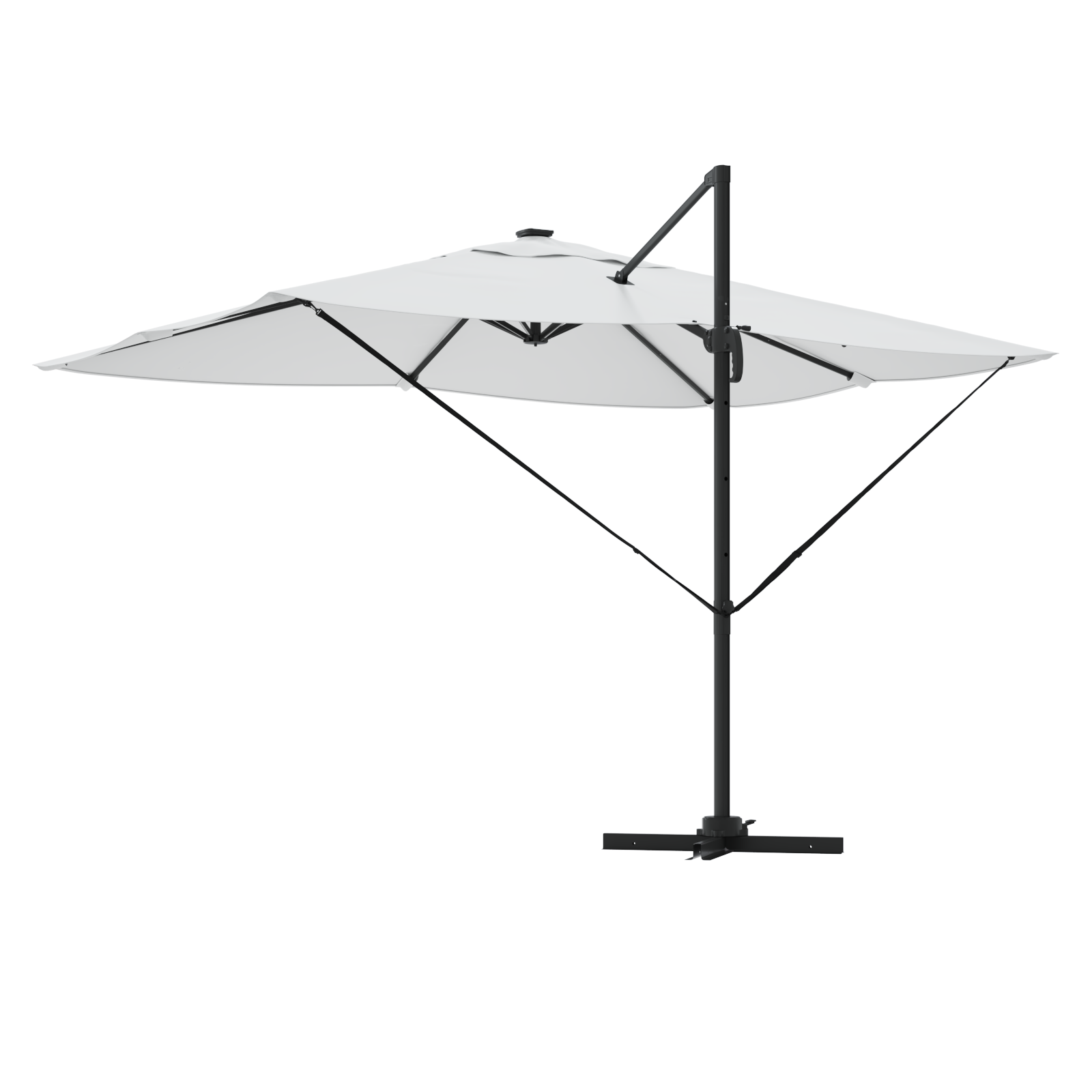 Cantilever Roma Parasol with LEDs Sand 352x251x265 cm Aluminium - Image 7