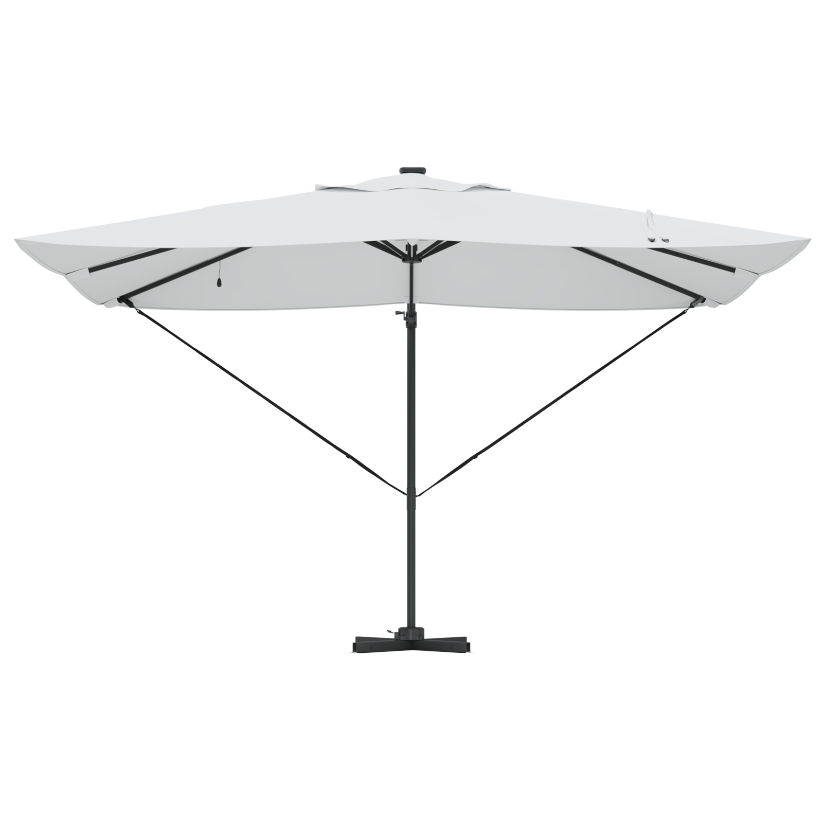 Cantilever Roma Parasol with LEDs Sand 352x251x265 cm Aluminium - Image 5