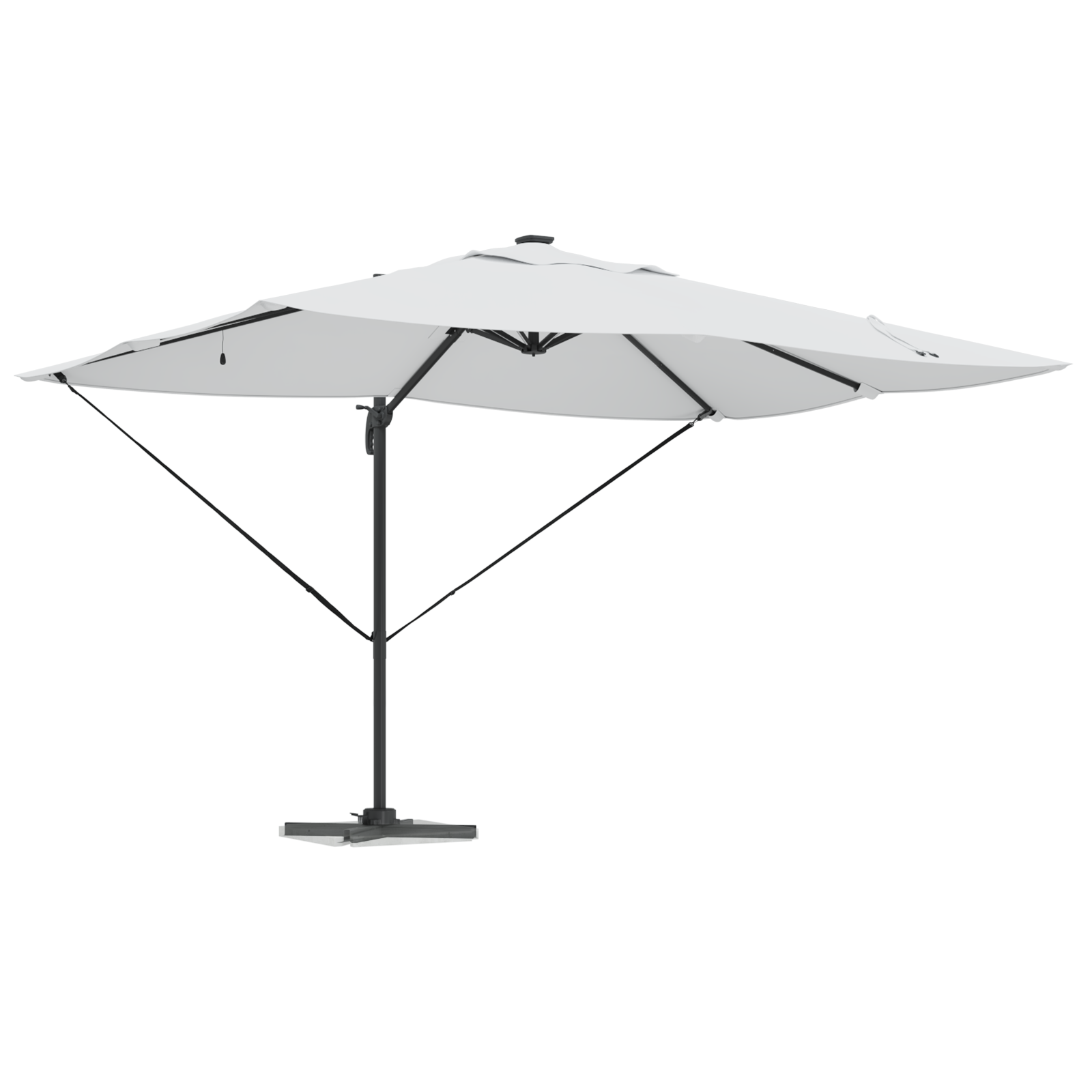 Cantilever Roma Parasol with LEDs Sand 352x251x265 cm Aluminium - Image 3