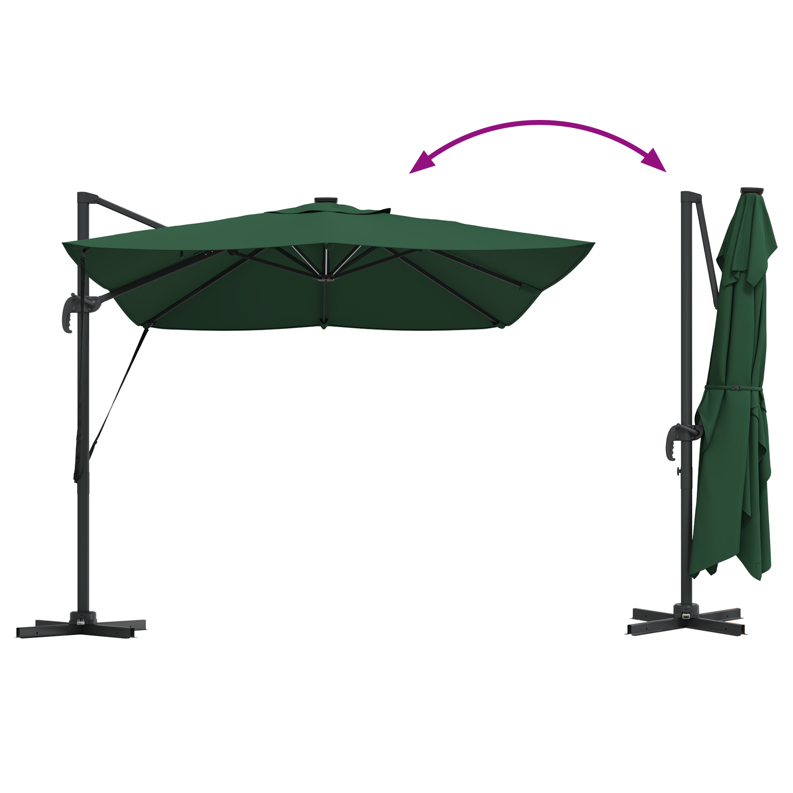 Parasol Groen 352 x 251 x 265 cm Polyester en Aluminium image 13