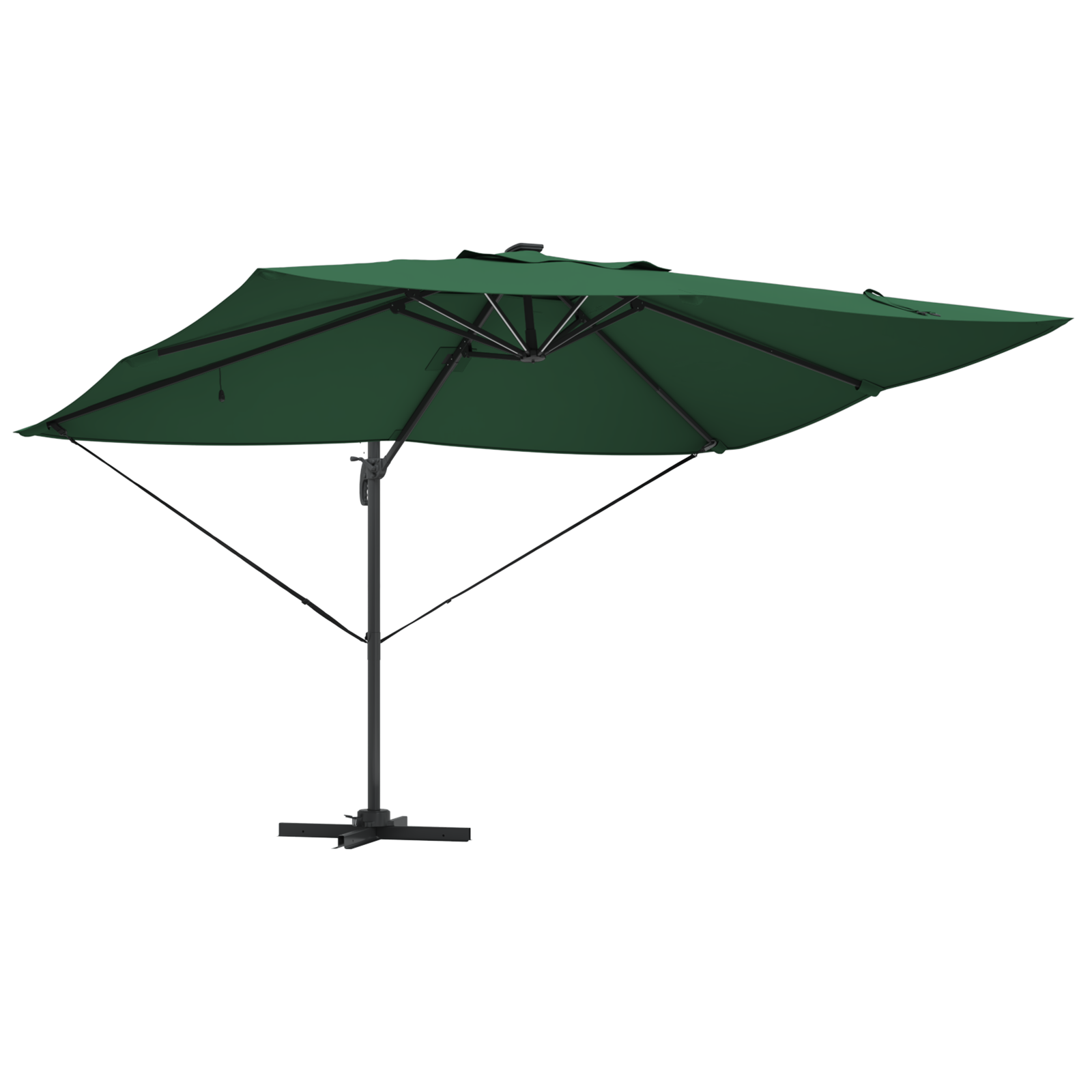 Cantilever Roma Parasol with LEDs Green 352x251x265 cm Aluminium - Image 4
