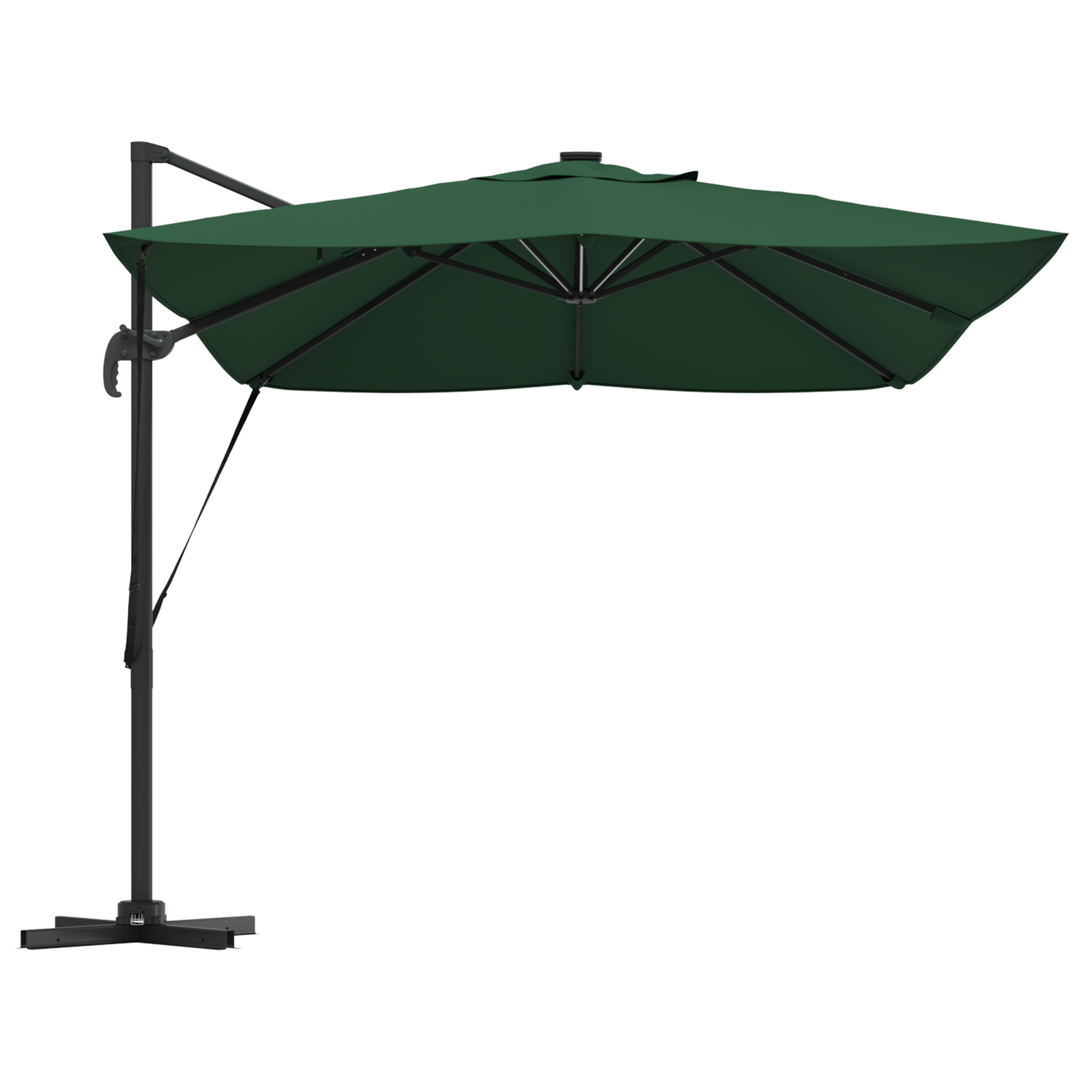 Cantilever Roma Parasol with LEDs Green 352x251x265 cm Aluminium - Image 6