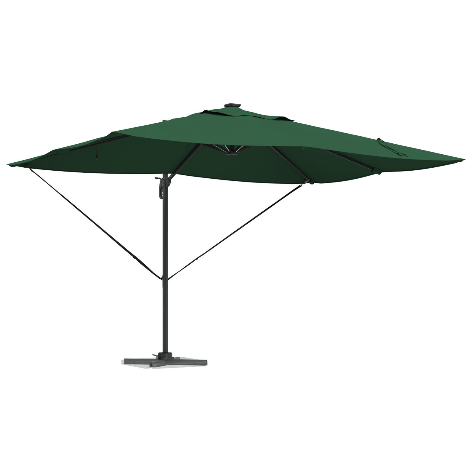 Cantilever Roma Parasol with LEDs Green 352x251x265 cm Aluminium - Image 3