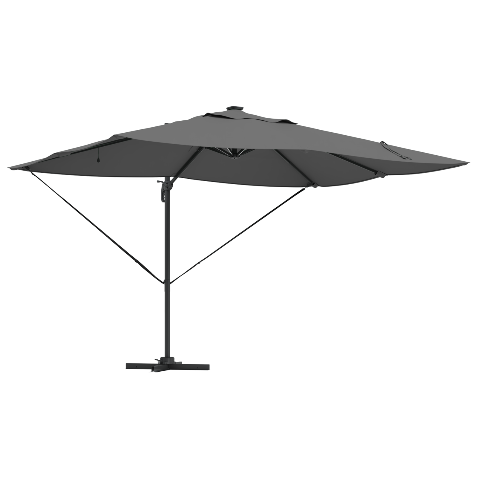 Cantilever Roma Parasol with LEDs Anthracite 352x251x265 cm Aluminium - Image 2