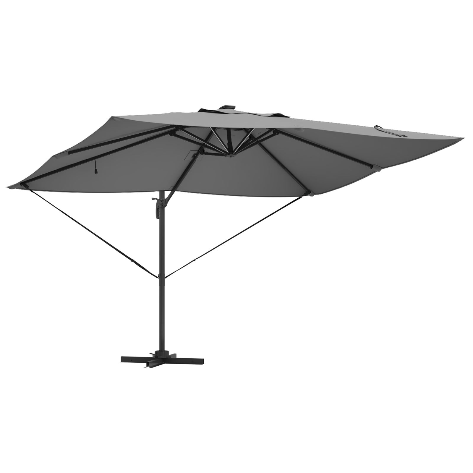 Cantilever Roma Parasol with LEDs Anthracite 352x251x265 cm Aluminium - Image 4