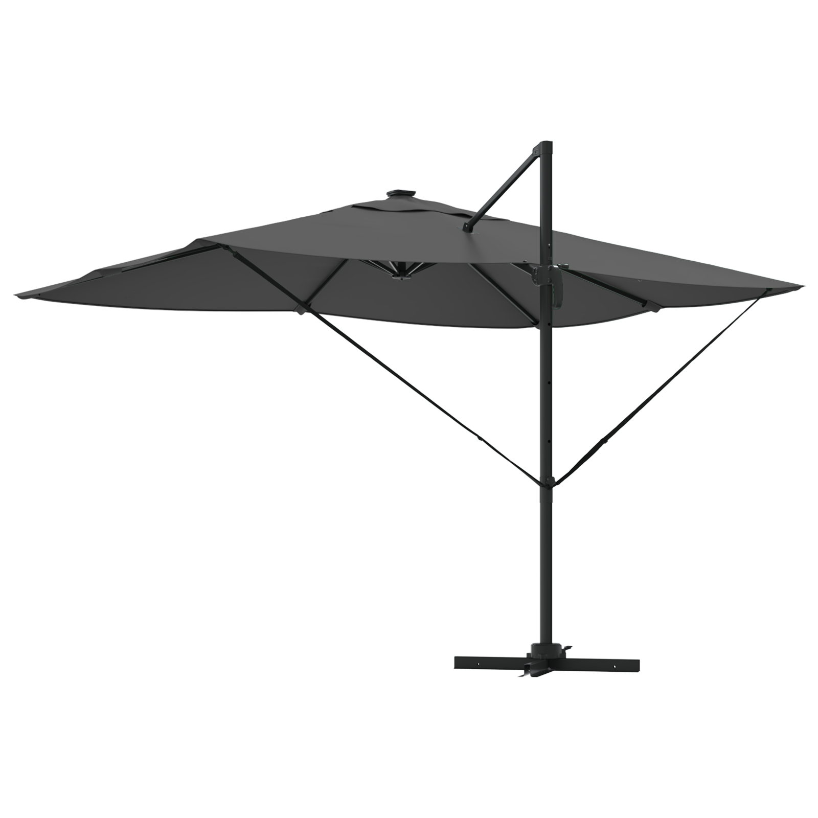 Cantilever Roma Parasol with LEDs Anthracite 352x251x265 cm Aluminium - Image 7