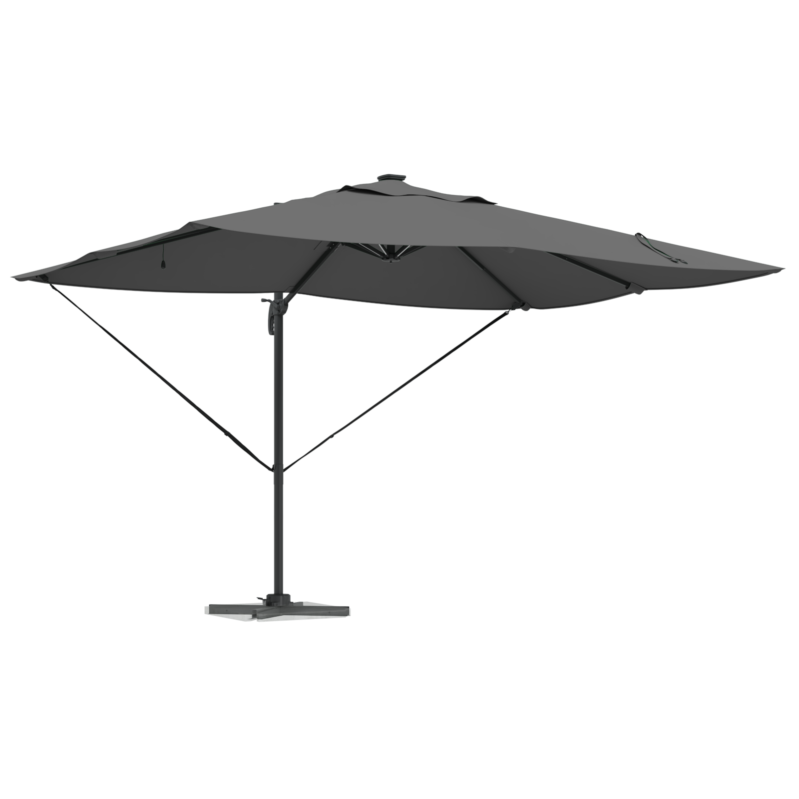 Cantilever Roma Parasol with LEDs Anthracite 352x251x265 cm Aluminium - Image 3