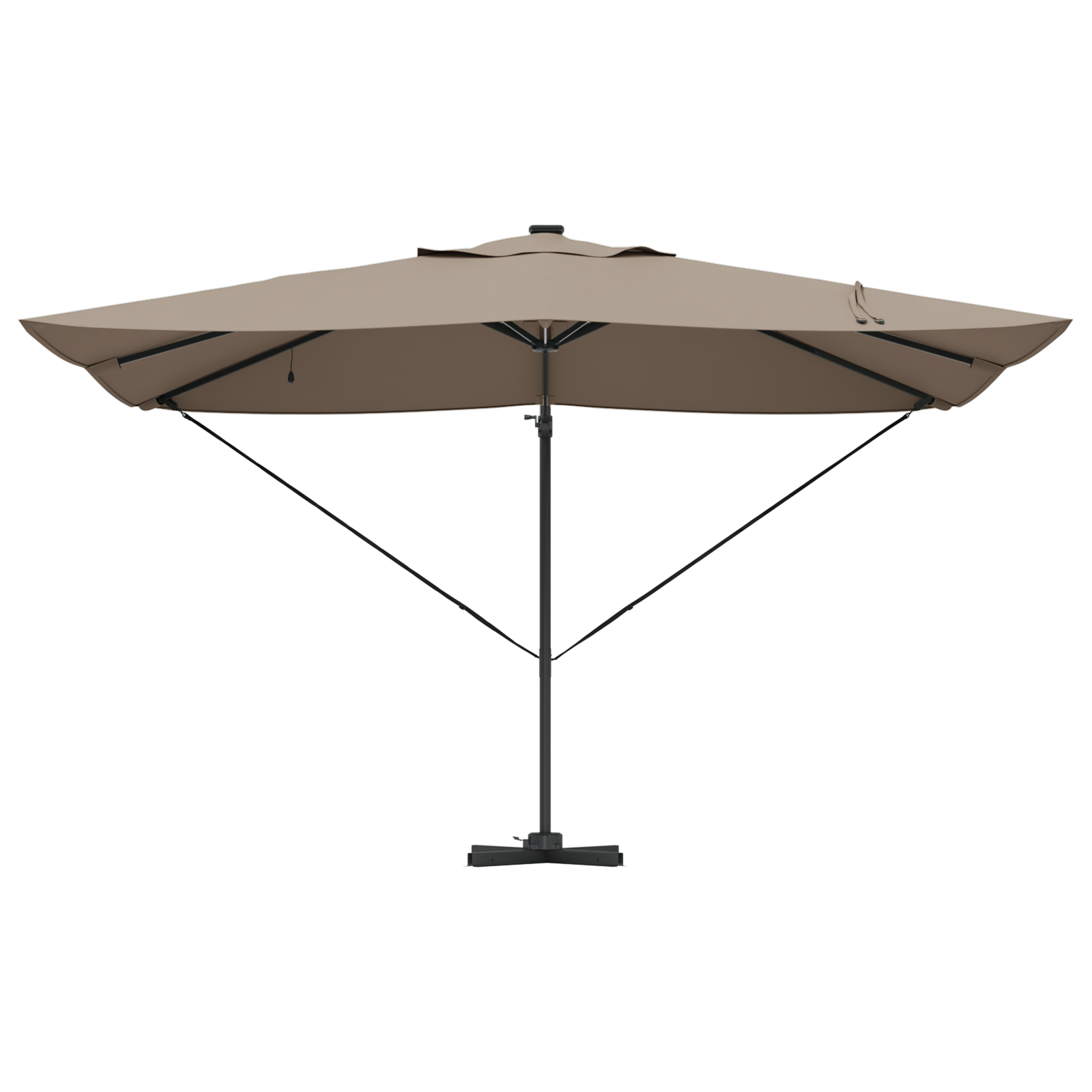 Cantilever Roma Parasol with LEDs Taupe 352x251x265 cm Aluminium - Image 5