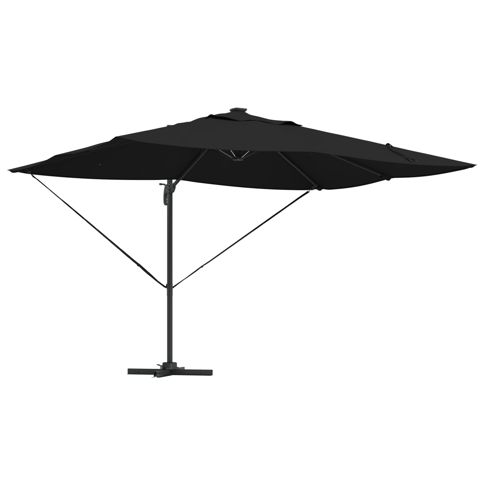 Cantilever Roma Parasol with LEDs Black 352x251x265 cm Aluminium - Image 2