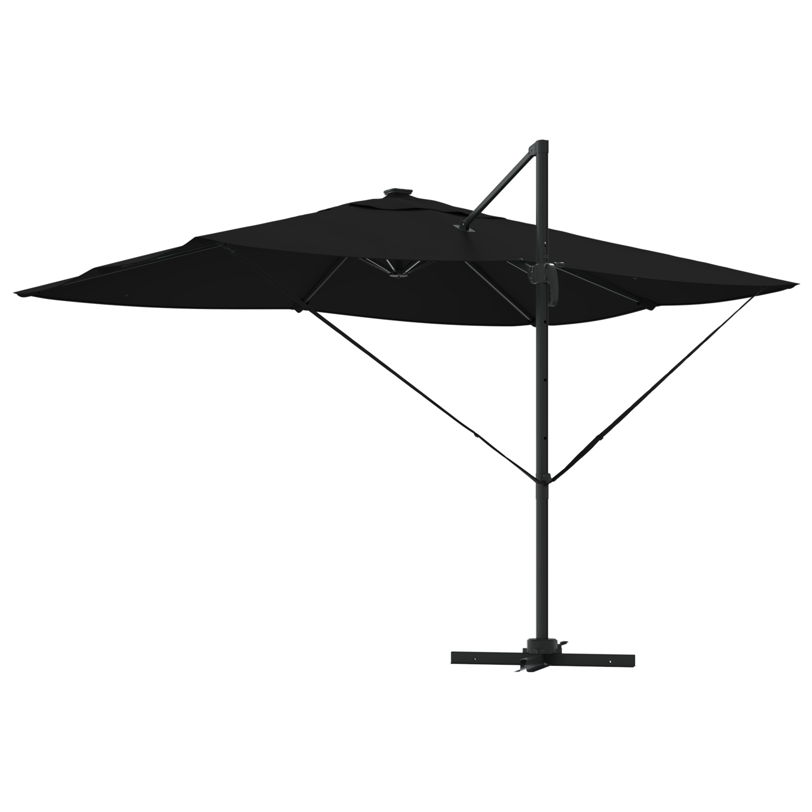 Cantilever Roma Parasol with LEDs Black 352x251x265 cm Aluminium - Image 7