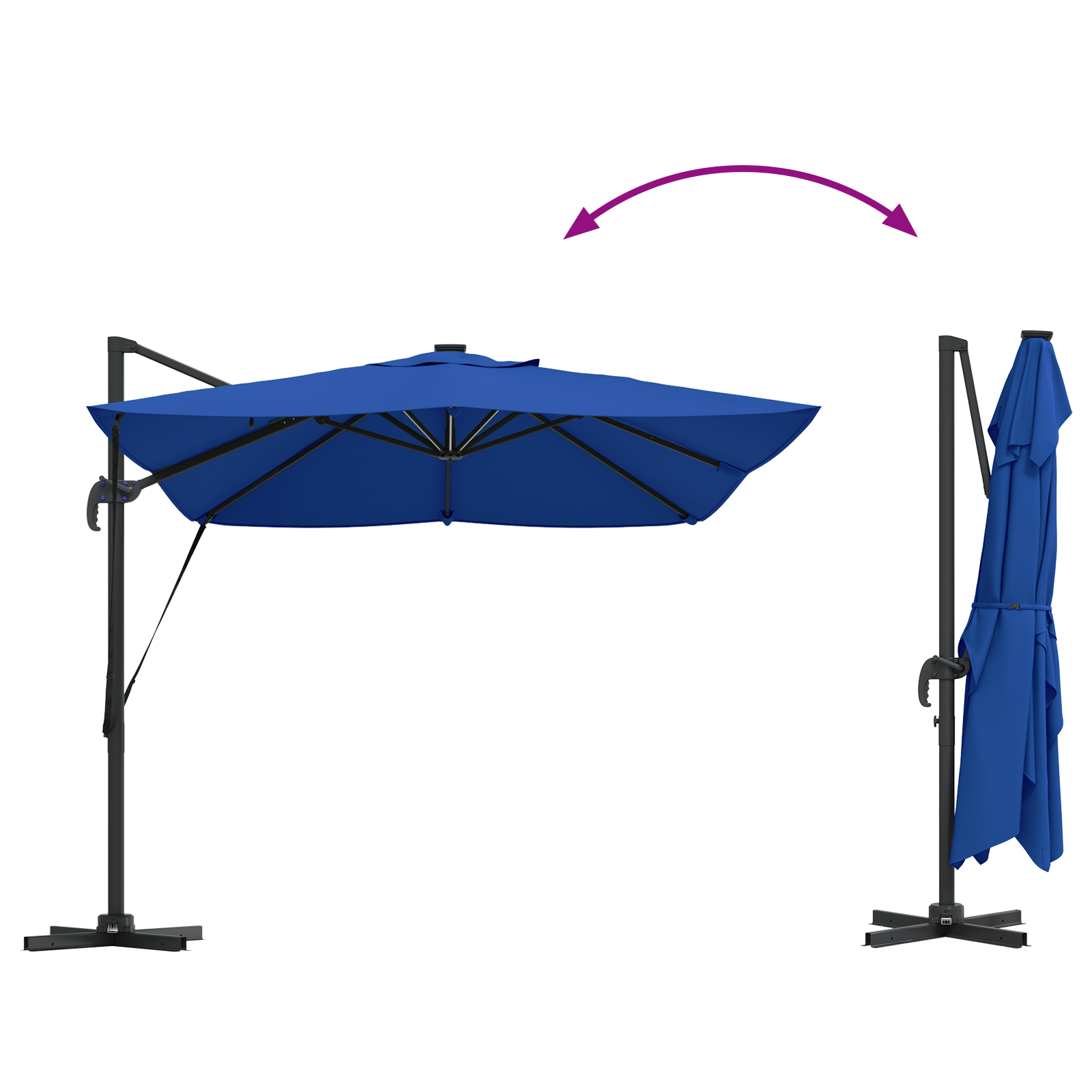 Parasol Azurblauw 352 x 251 x 265 cm Polyester en Aluminium image 13