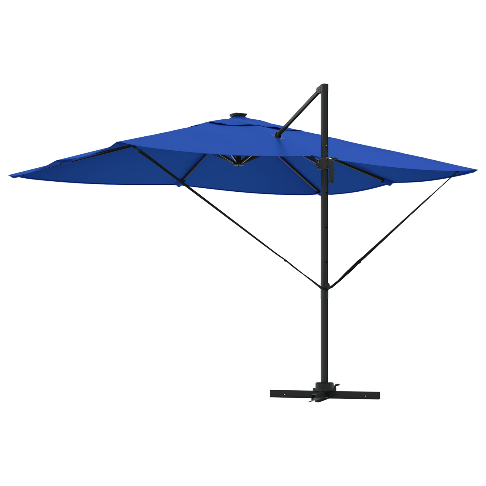 Cantilever Roma Parasol with LEDs Azure Blue 352x251x265 cm Aluminium - Image 7