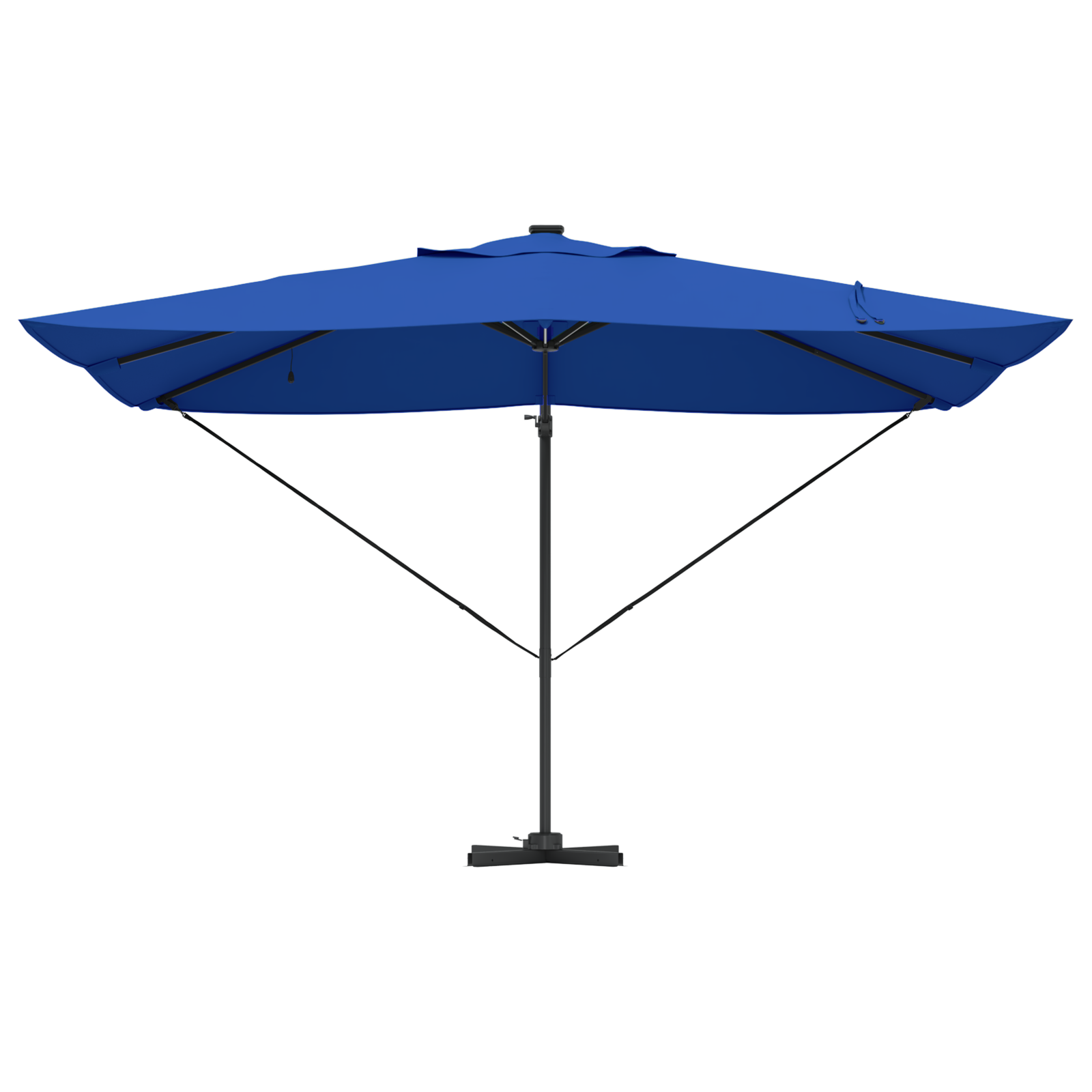 Cantilever Roma Parasol with LEDs Azure Blue 352x251x265 cm Aluminium - Image 5