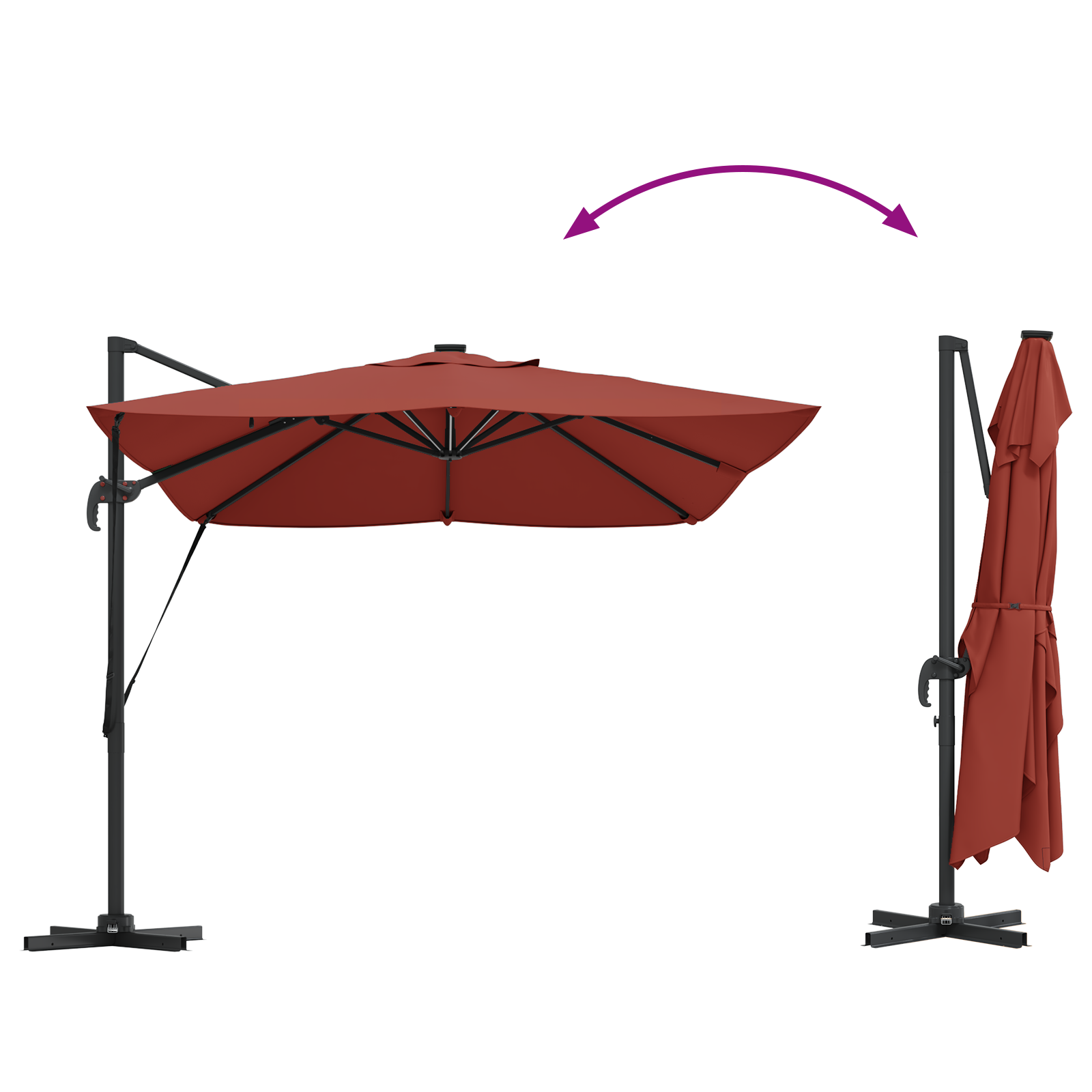 Parasol Terracotta 352 x 251 x 265 cm Polyester en Aluminium image 13