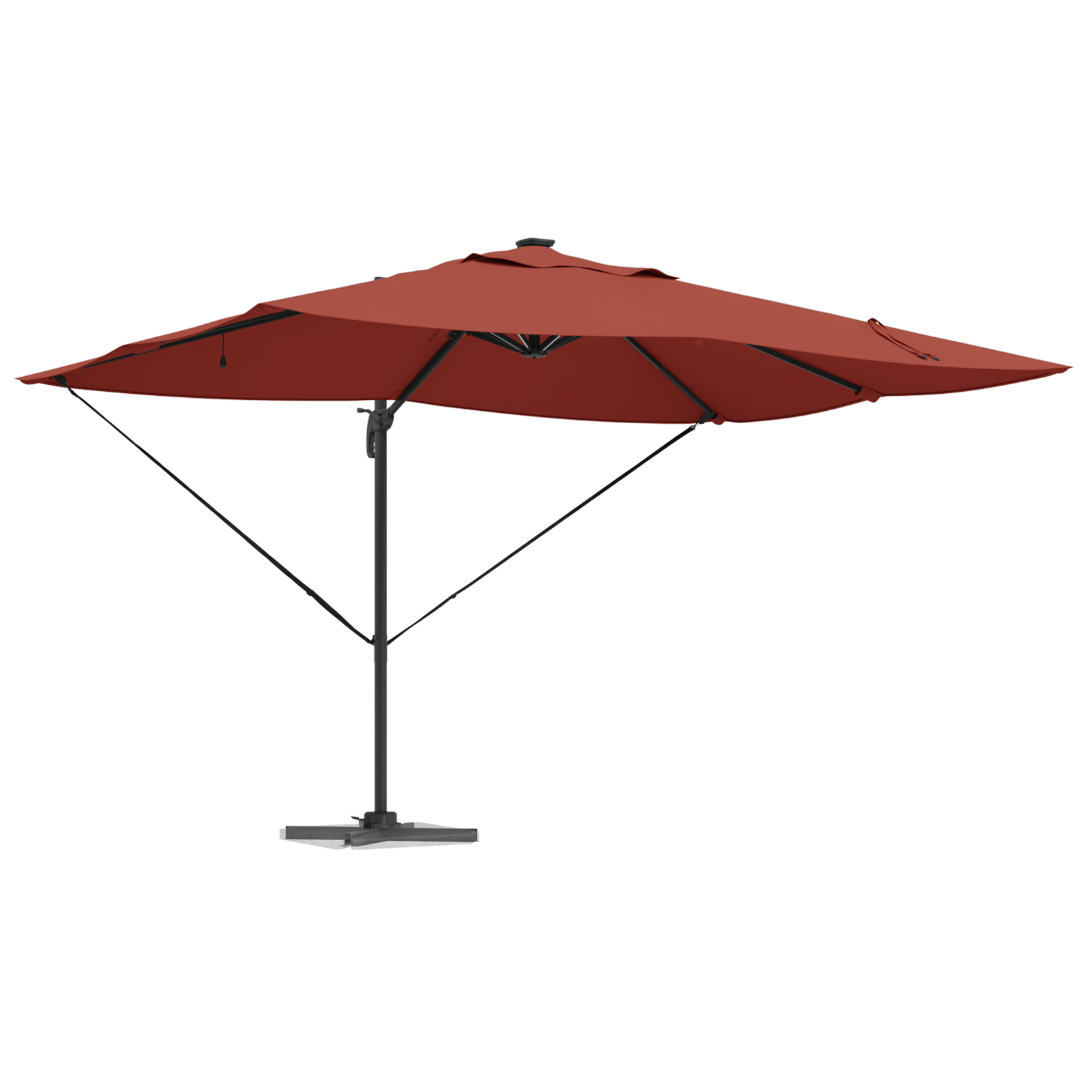 Cantilever Roma Parasol with LEDs Terracotta 352x251x265 cm Aluminium - Image 2