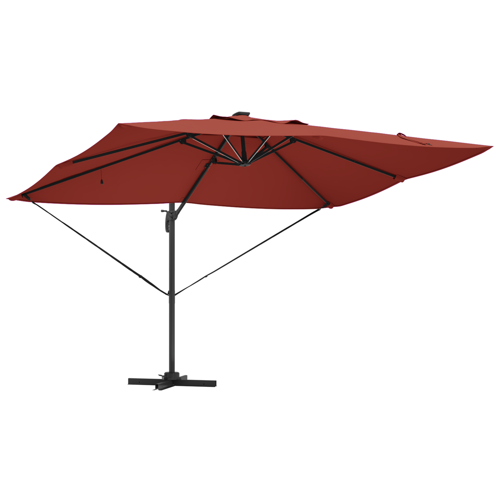 Cantilever Roma Parasol with LEDs Terracotta 352x251x265 cm Aluminium - Image 4