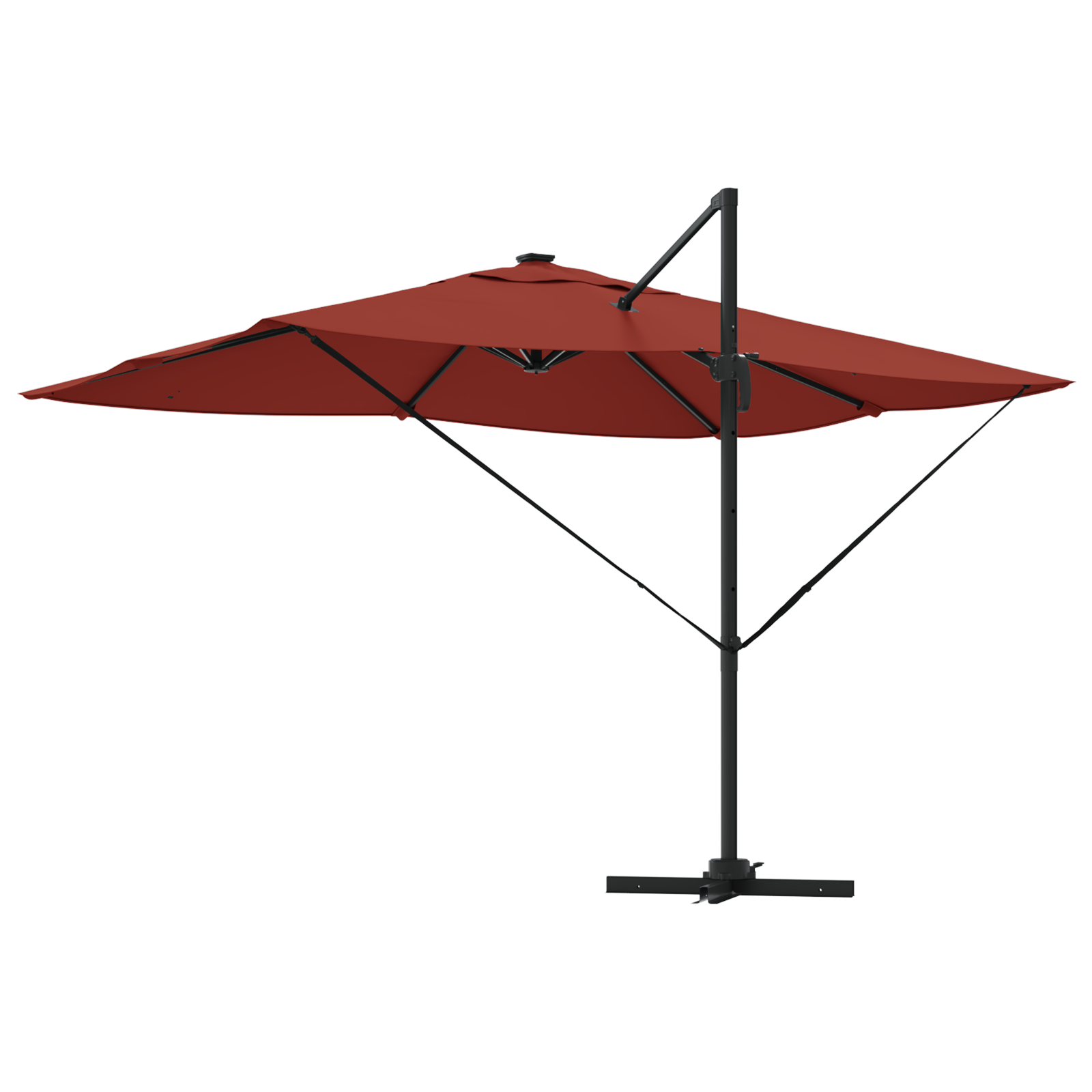 Cantilever Roma Parasol with LEDs Terracotta 352x251x265 cm Aluminium - Image 7