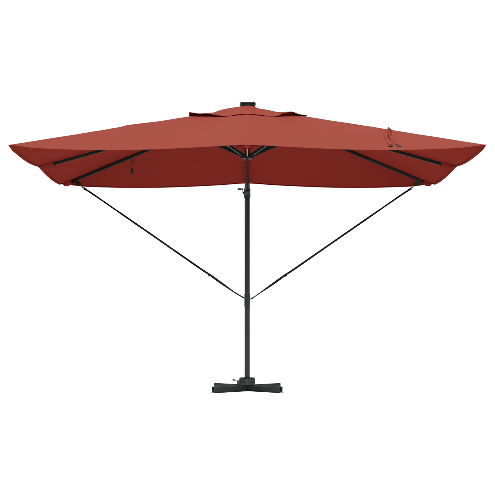 Cantilever Roma Parasol with LEDs Terracotta 352x251x265 cm Aluminium - Image 5