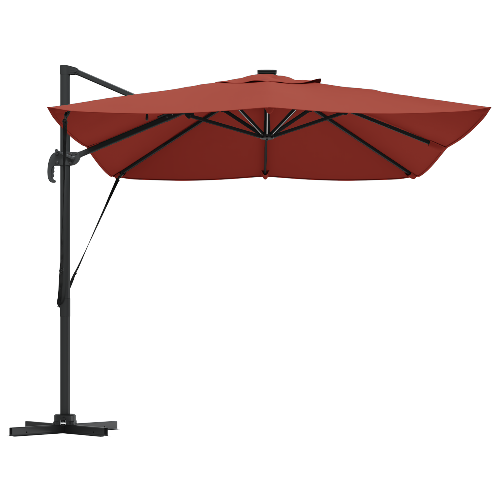 Cantilever Roma Parasol with LEDs Terracotta 352x251x265 cm Aluminium - Image 6