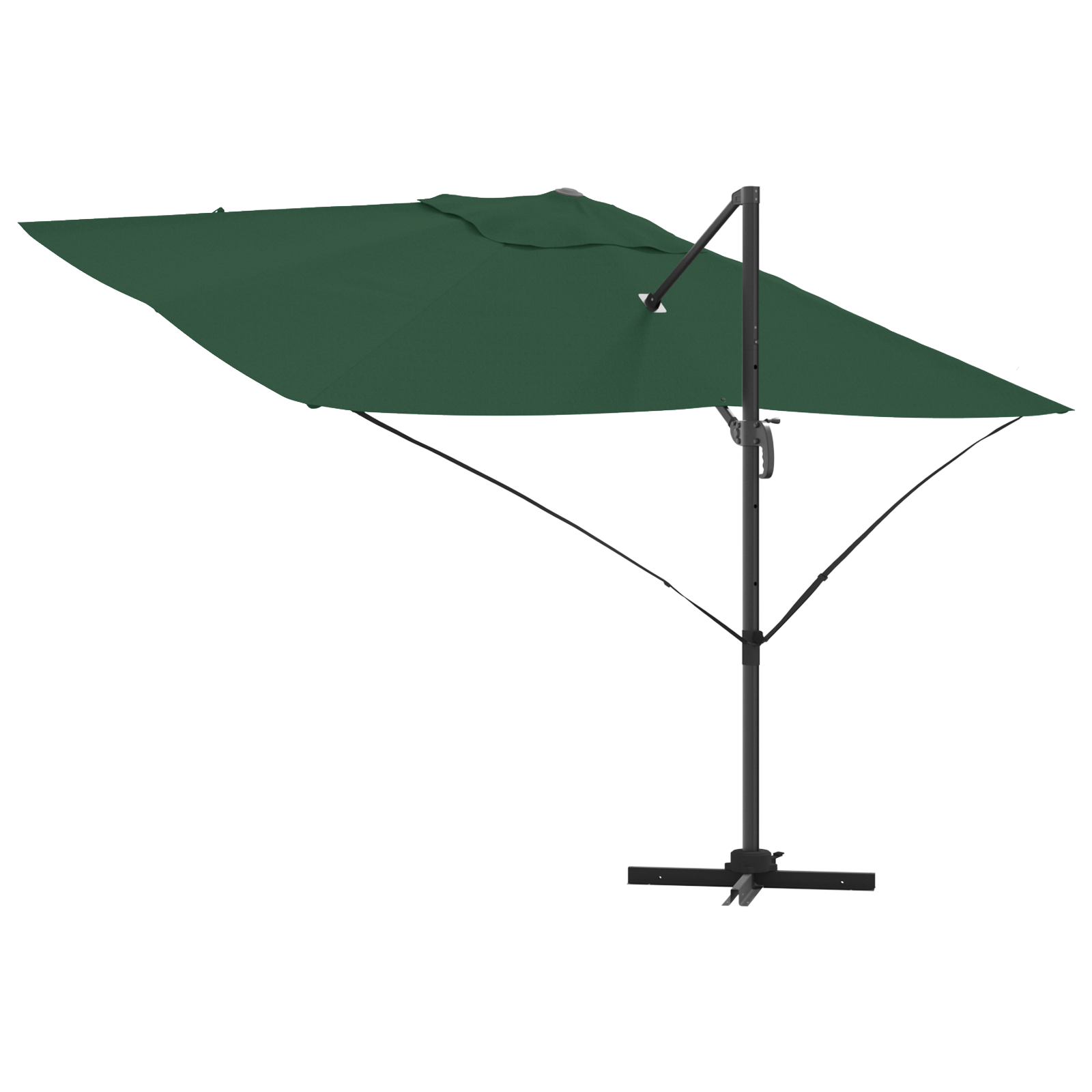 Green Cantilever Umbrella Green Polyester fabric and metal frame - Image 8