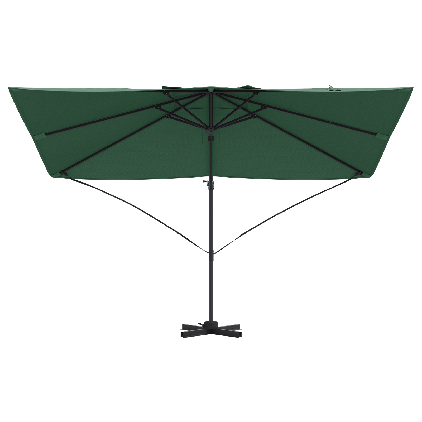 Green Cantilever Umbrella Green Polyester fabric and metal frame - Image 5