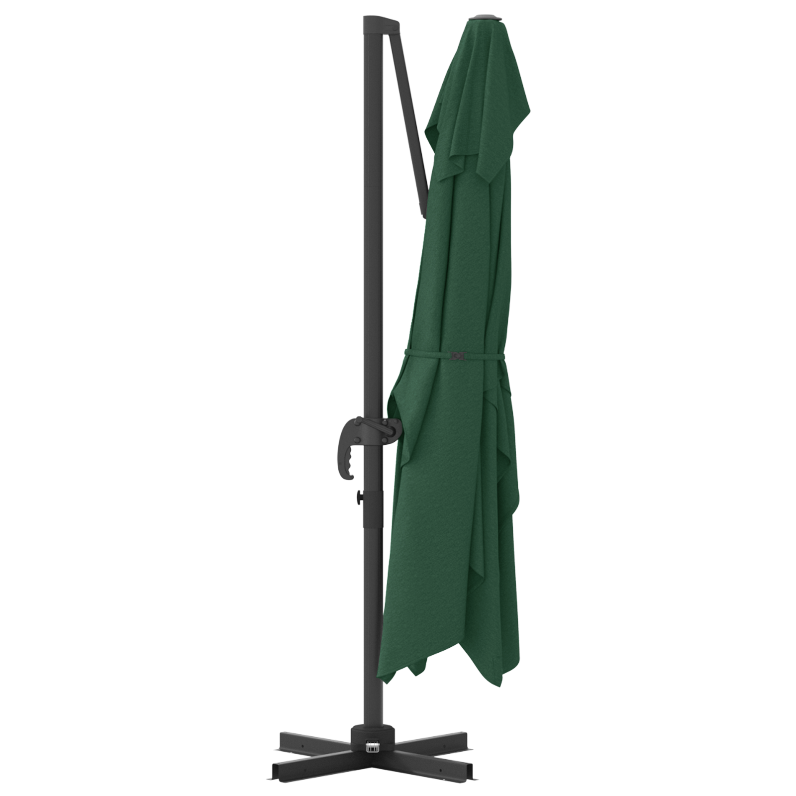 Green Cantilever Umbrella Green Polyester fabric and metal frame - Image 7