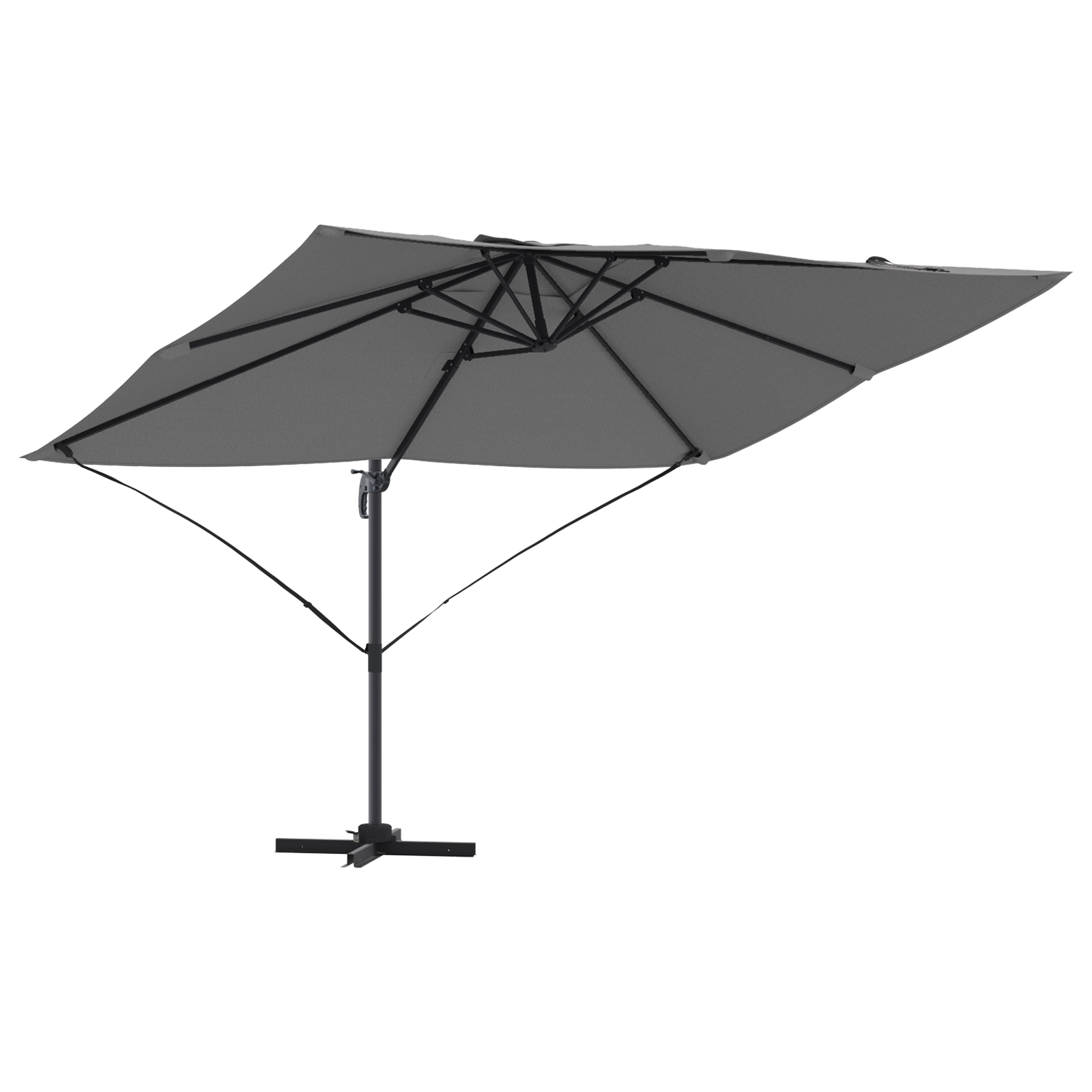 Cantilever Umbrella Anthracite Polyester, Powder-Coated Steel Large - Image 2