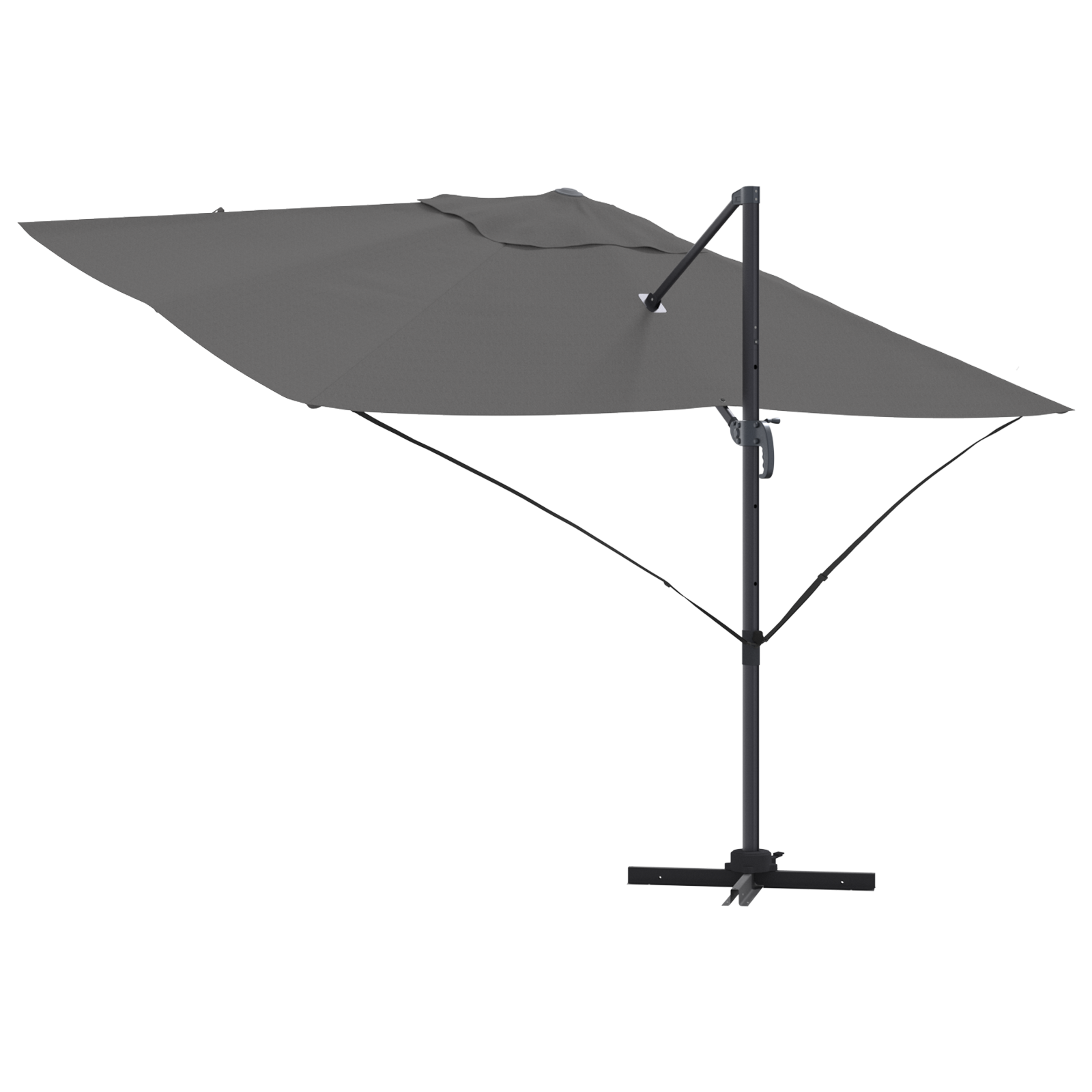 Cantilever Umbrella Anthracite Polyester, Powder-Coated Steel Large - Image 8