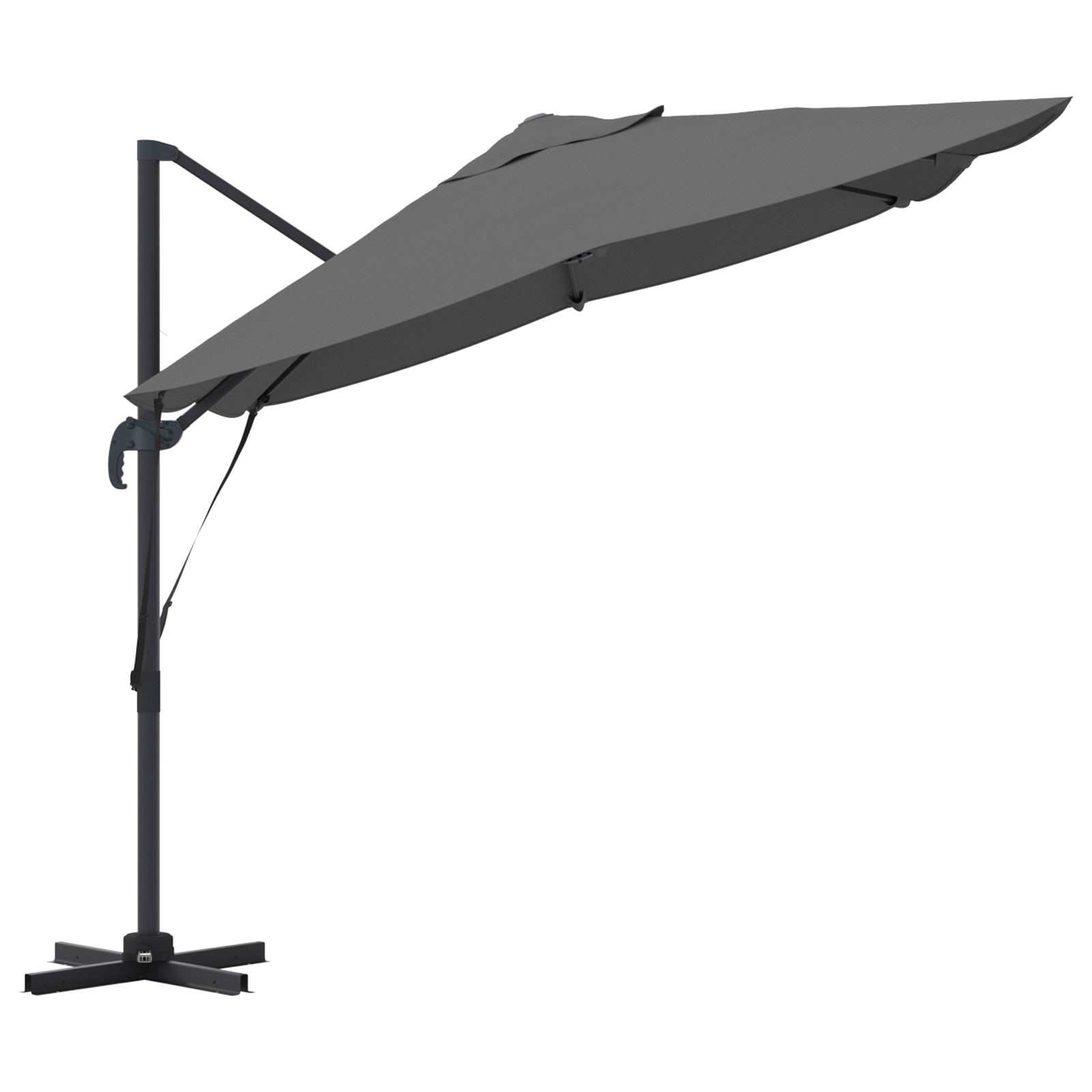 Cantilever Umbrella Anthracite Polyester, Powder-Coated Steel Large - Image 6