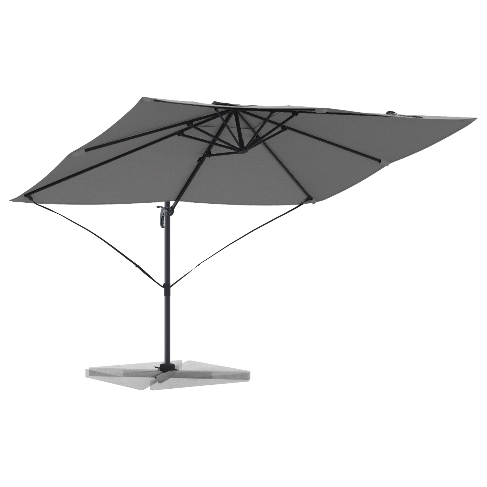 Cantilever Umbrella Anthracite Polyester, Powder-Coated Steel Large - Image 3