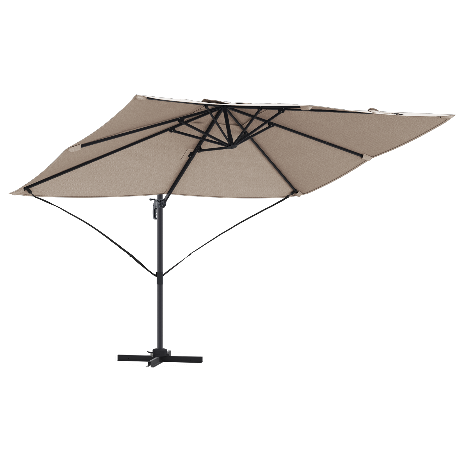 Cantilever Umbrella Taupe Polyester Large Foldable - Image 2