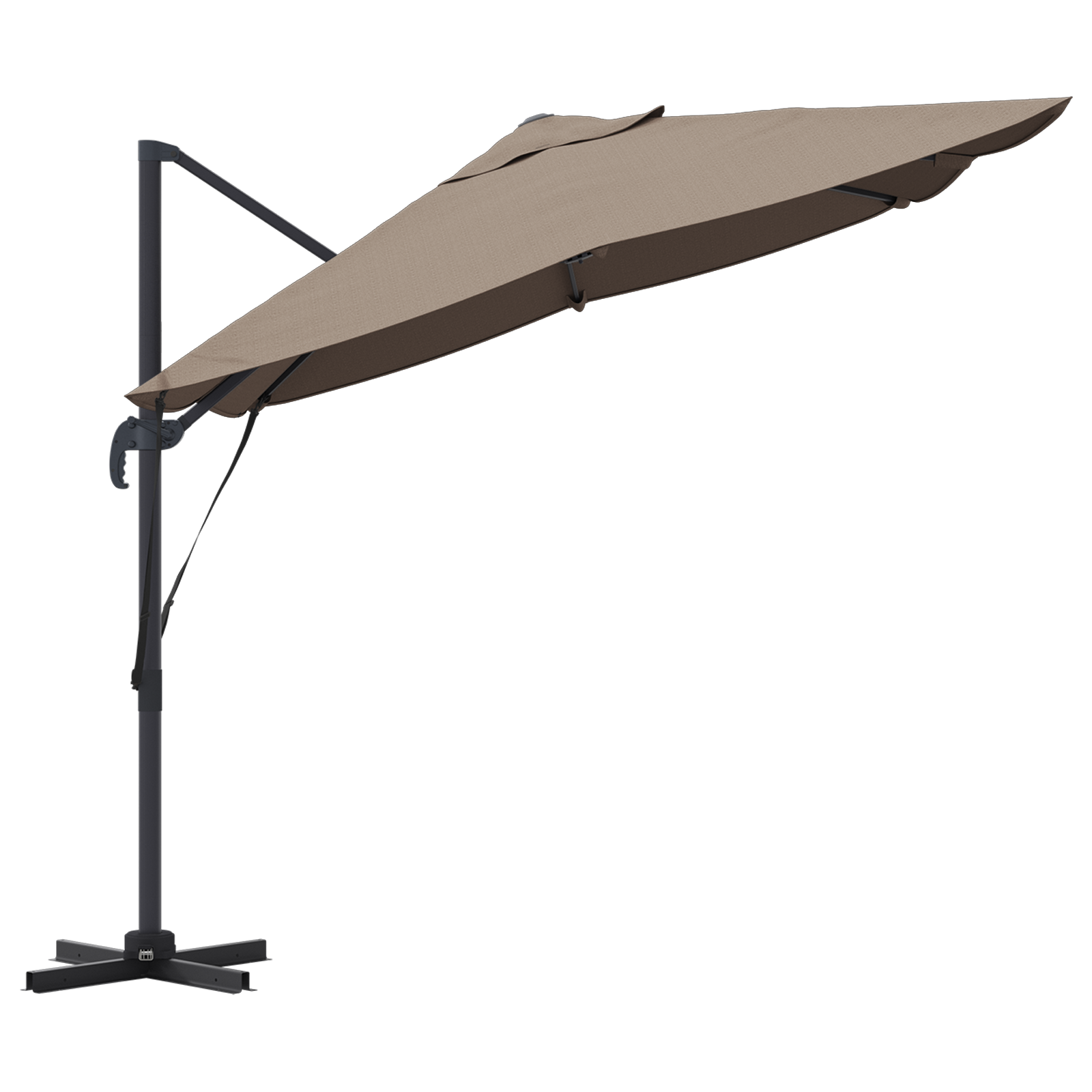 Cantilever Umbrella Taupe Polyester Large Foldable - Image 6