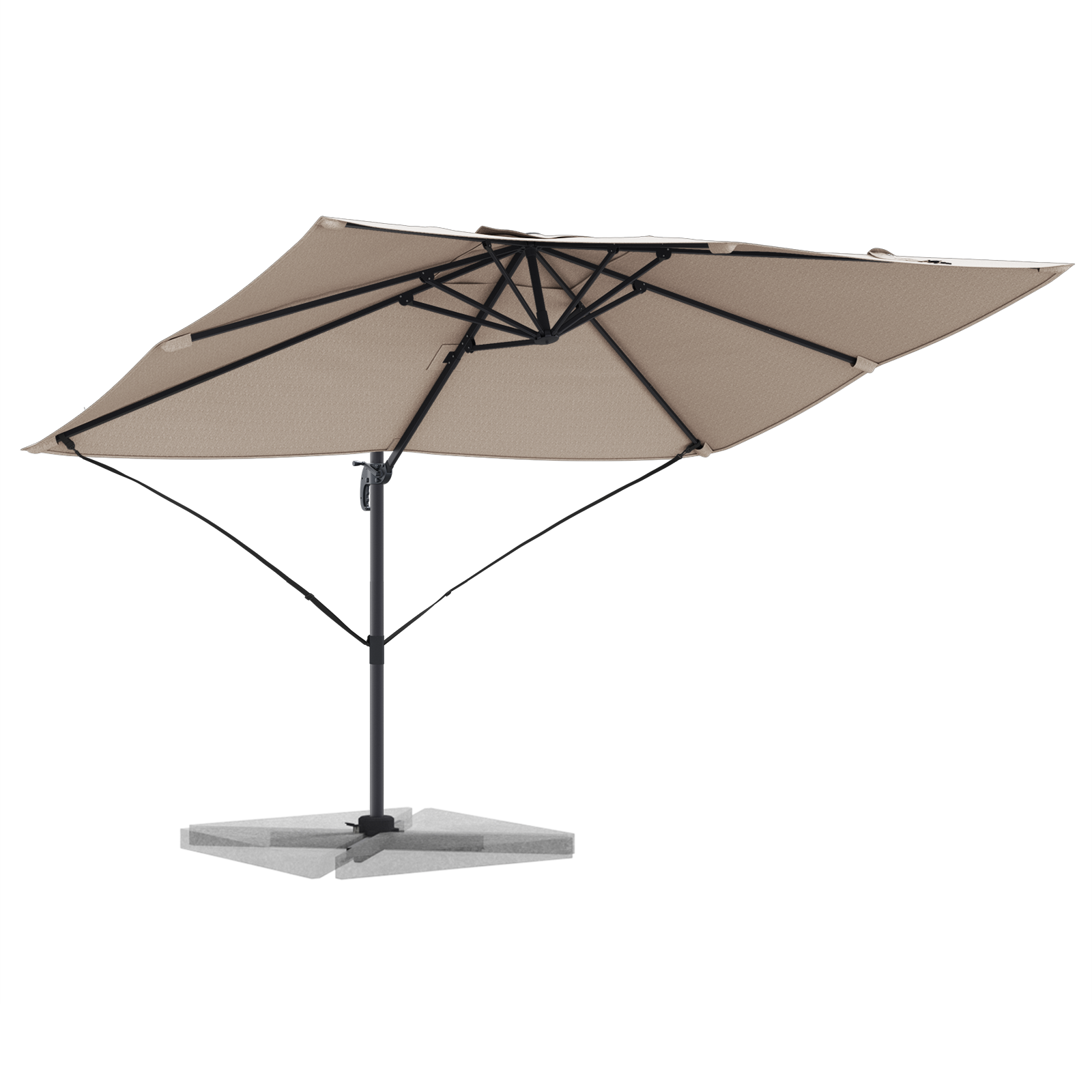 Cantilever Umbrella Taupe Polyester Large Foldable - Image 3