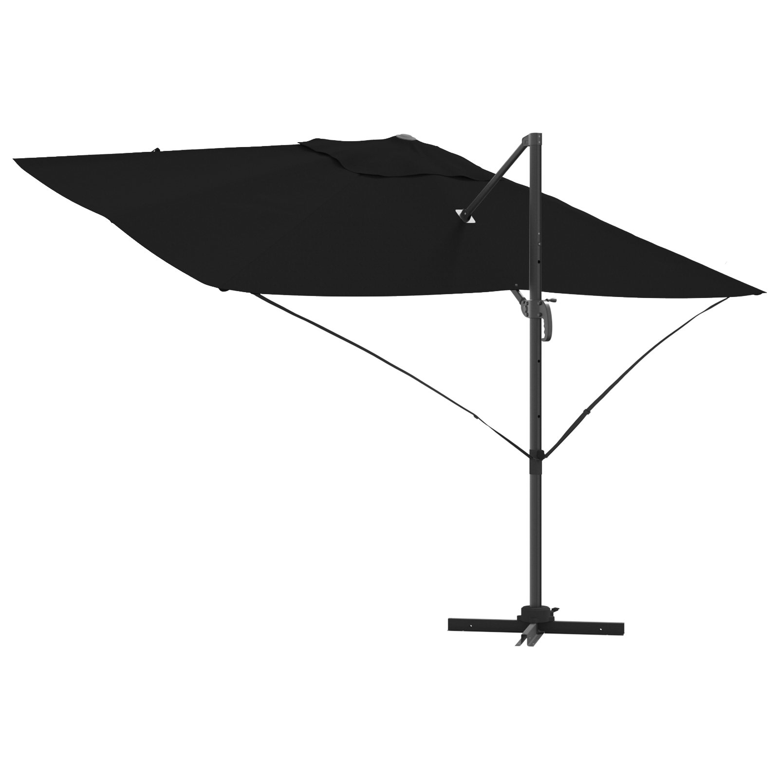 Cantilever Umbrella Black Polyester canopy with metal frame Large - Image 8