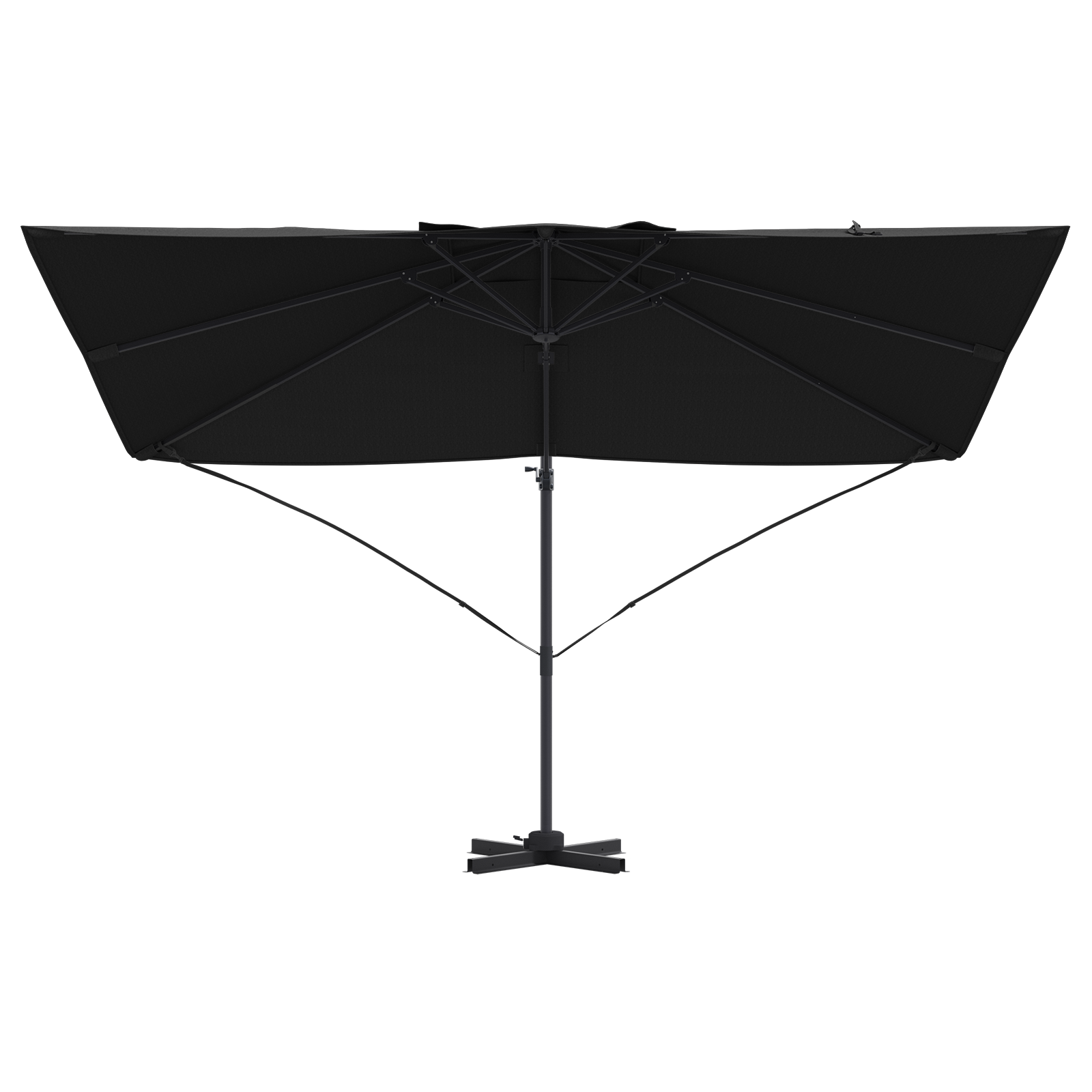 Cantilever Umbrella Black Polyester canopy with metal frame Large - Image 5
