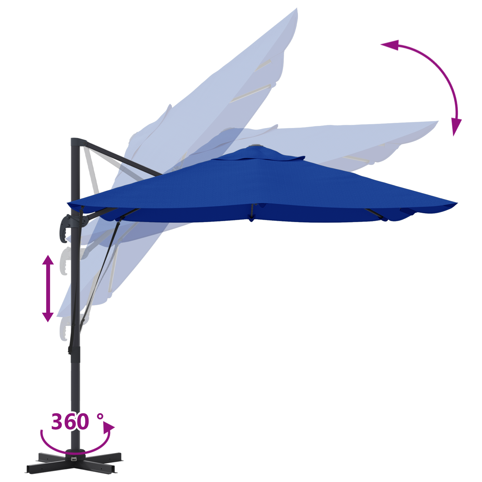 Azure Blue Cantilever Umbrella Azure Blue - Image 11