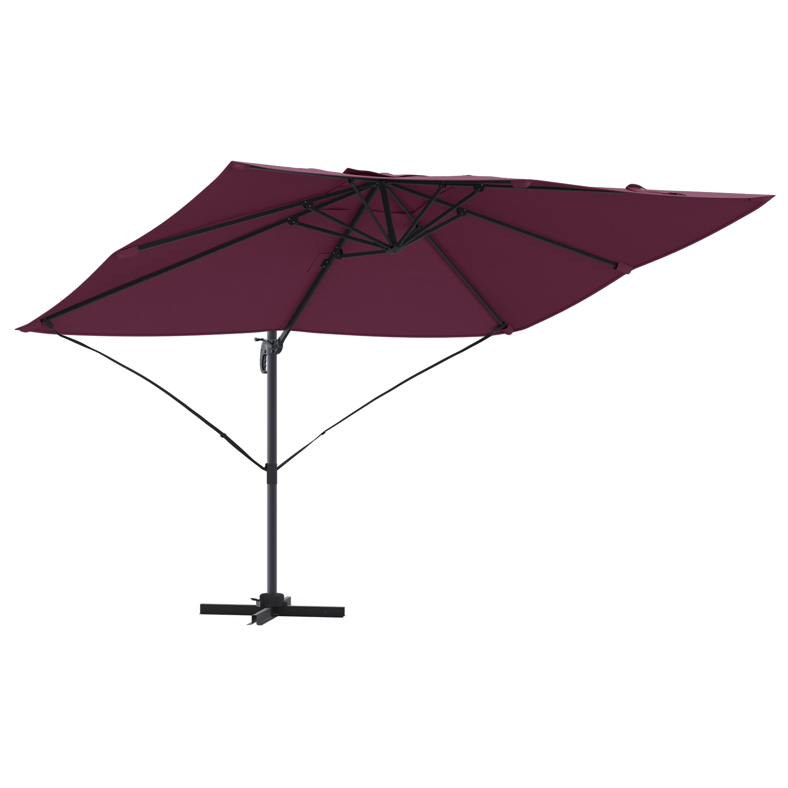 Cantilever Umbrella Bordeaux Red Polyester, Steel Large - Image 2