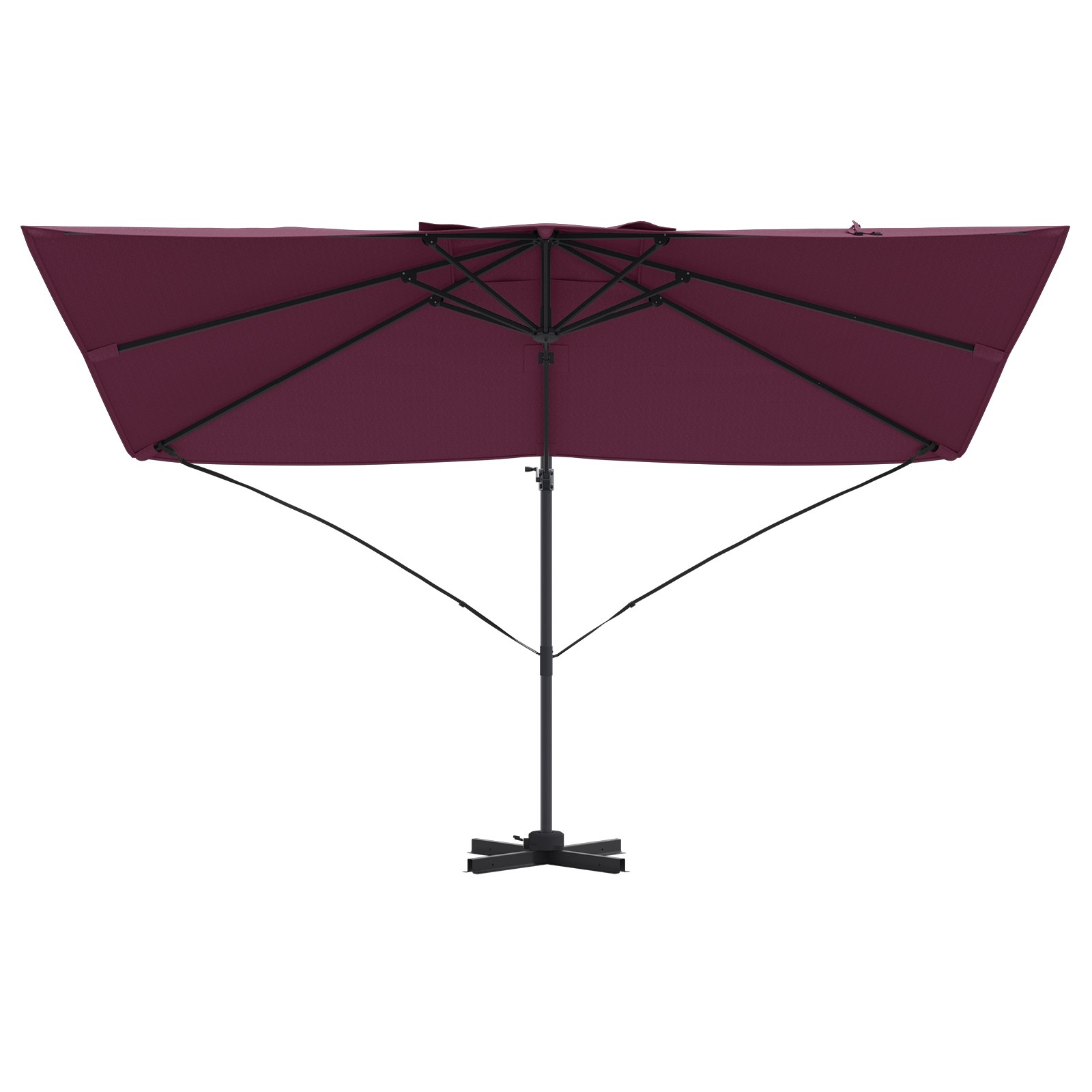 Cantilever Umbrella Bordeaux Red Polyester, Steel Large - Image 5