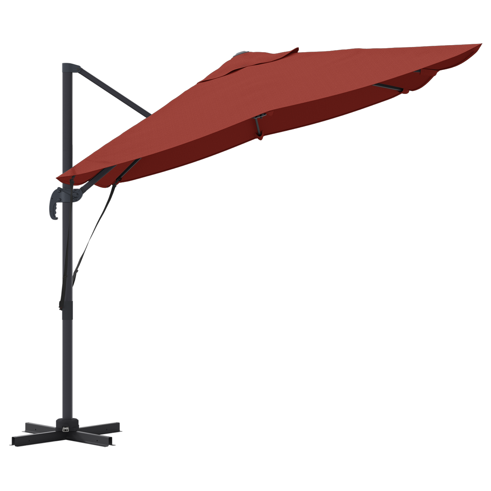 Cantilever Umbrella Terracotta Polyester, Steel Large - Image 6