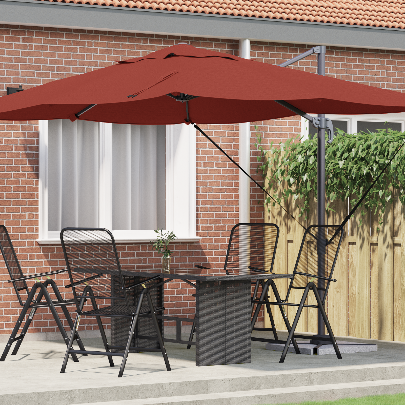 Cantilever Roma Parasol Terracotta 352x251x260 cm Aluminium