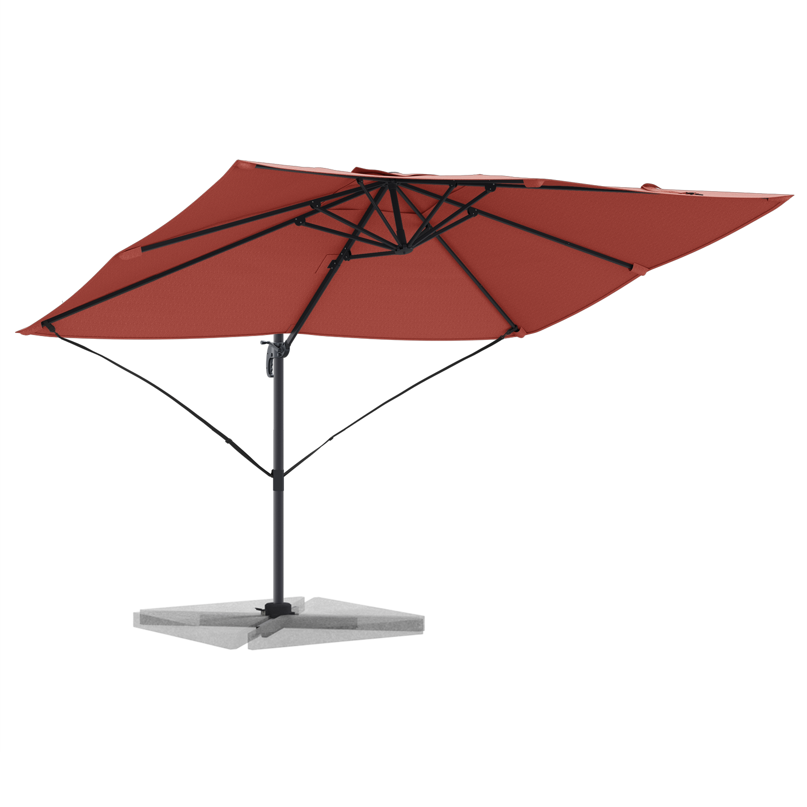 Cantilever Umbrella Terracotta Polyester, Steel Large - Image 3