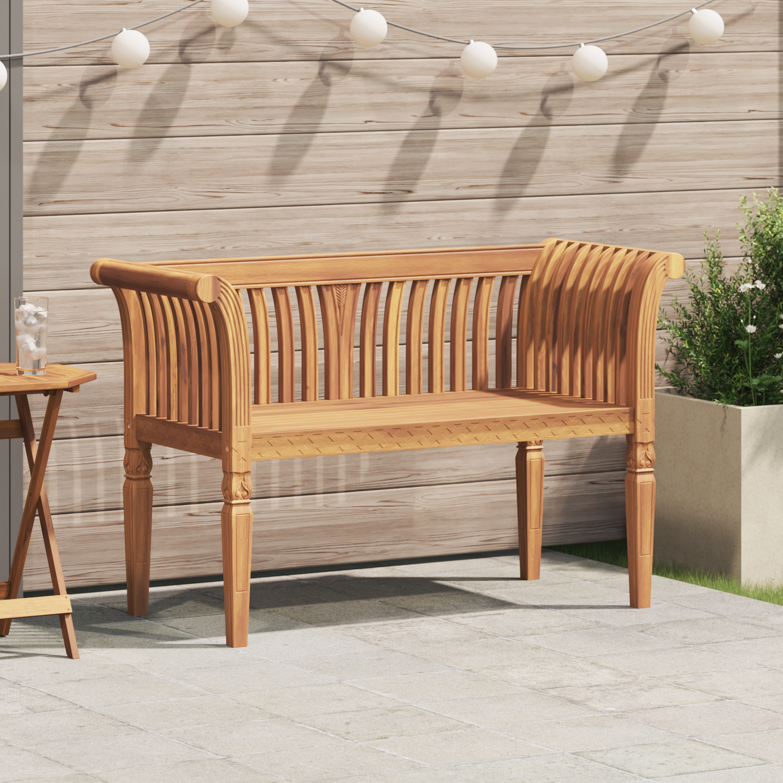 Thumbnail - vidaXL Gartenbank 127,5x52x80 cm Massivholz Teak