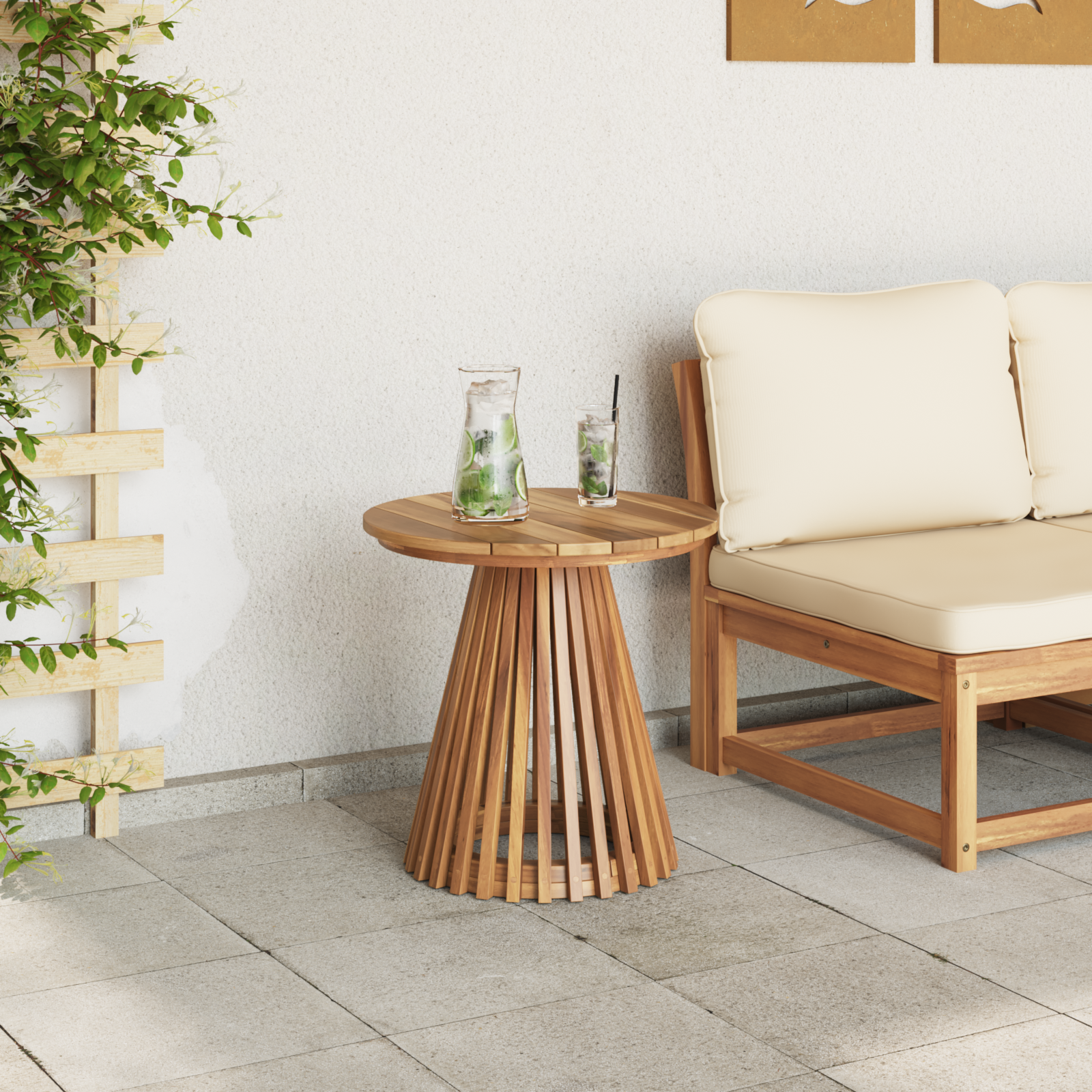 Garden Side Table Ø50x49.5 cm Solid Wood Teak - Image 4