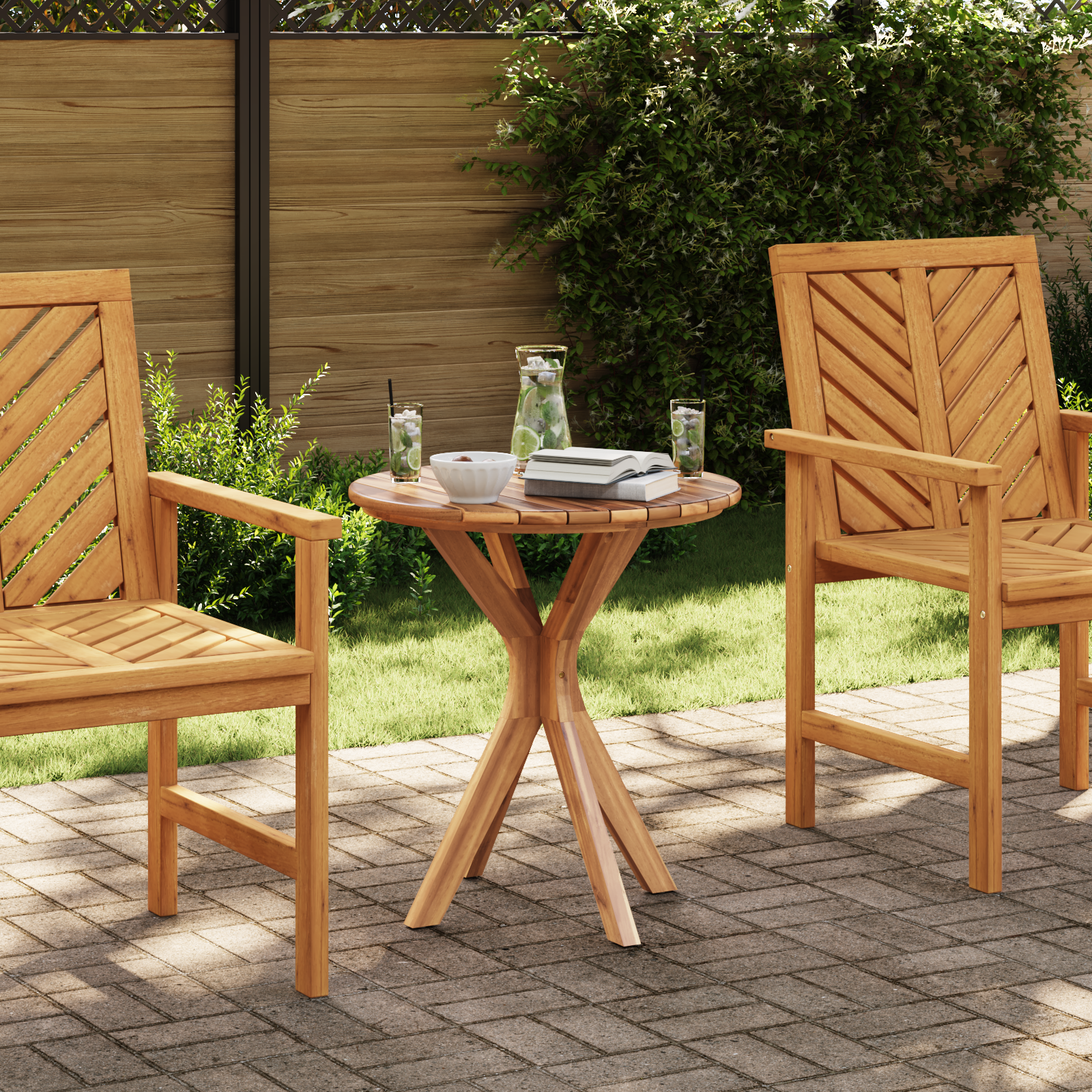 Garden Bistro Table Ø70x75 cm Solid Wood Teak