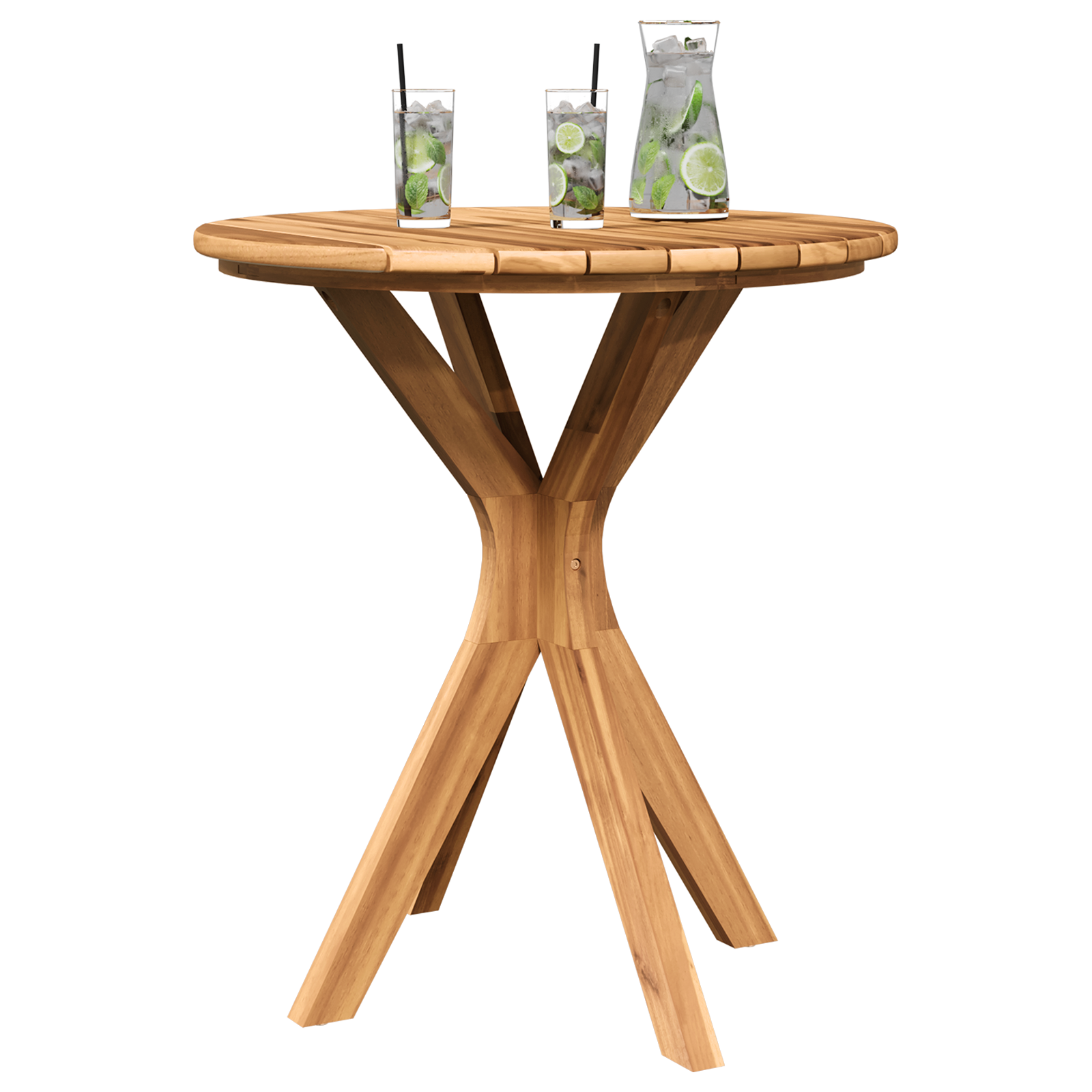 Garden Bistro Table Ø70x75 cm Solid Wood Teak - Image 3